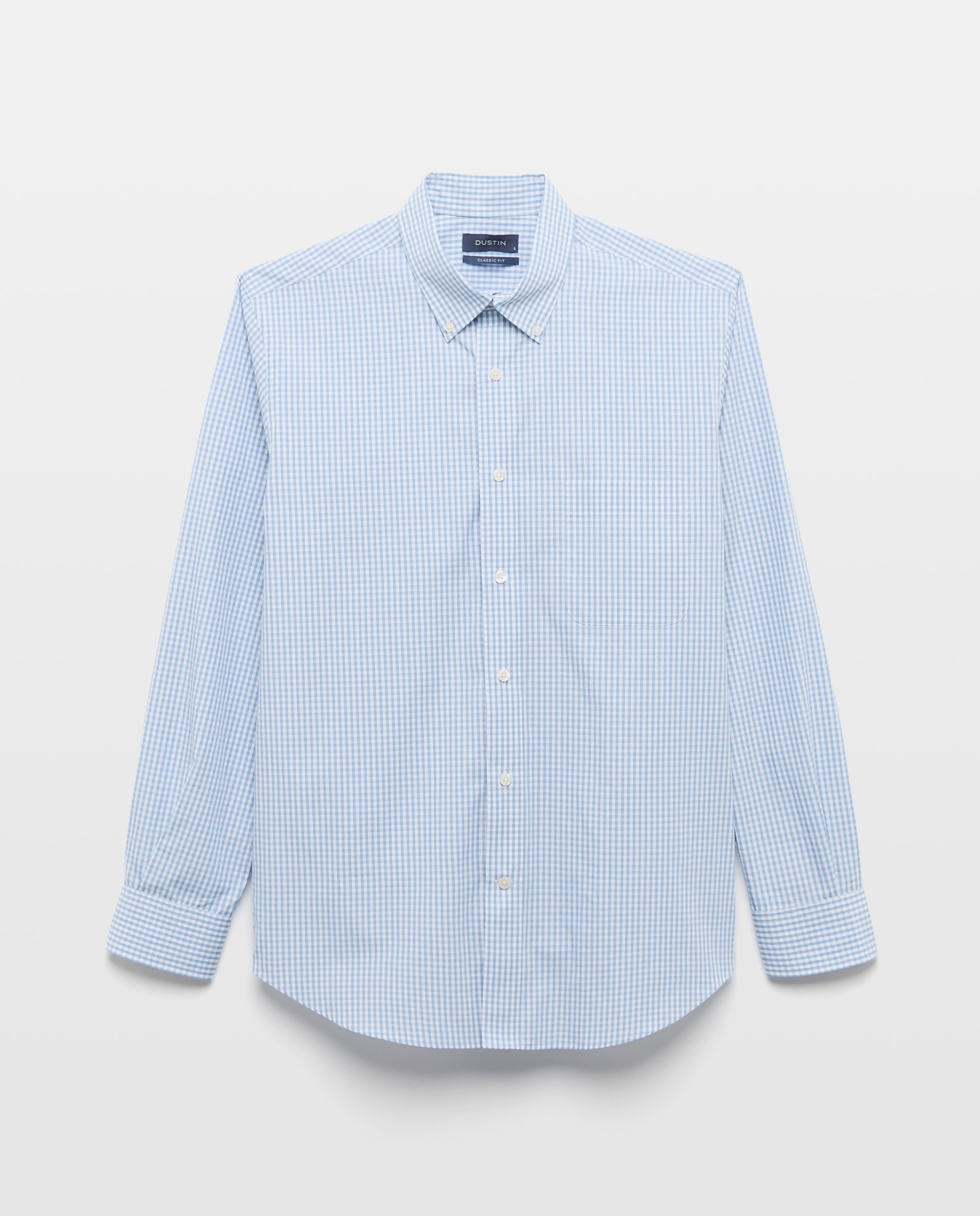 Camisa de Popelina com Padrão Clássico Azul-5