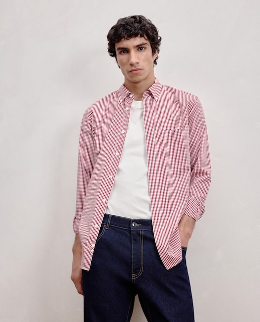 Imagen 0 de Camisa de manga larga de hombre popelín cuadro vichy patrón classic