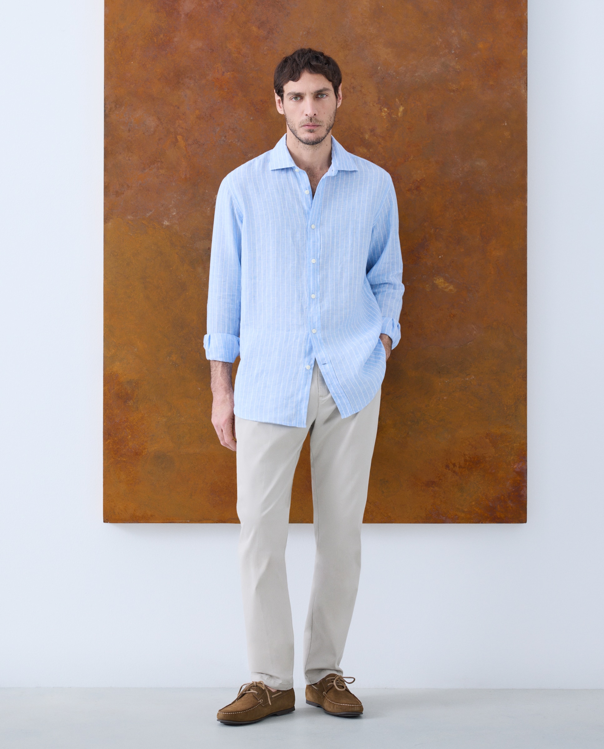 Camisa de Linho Azul-claro-2