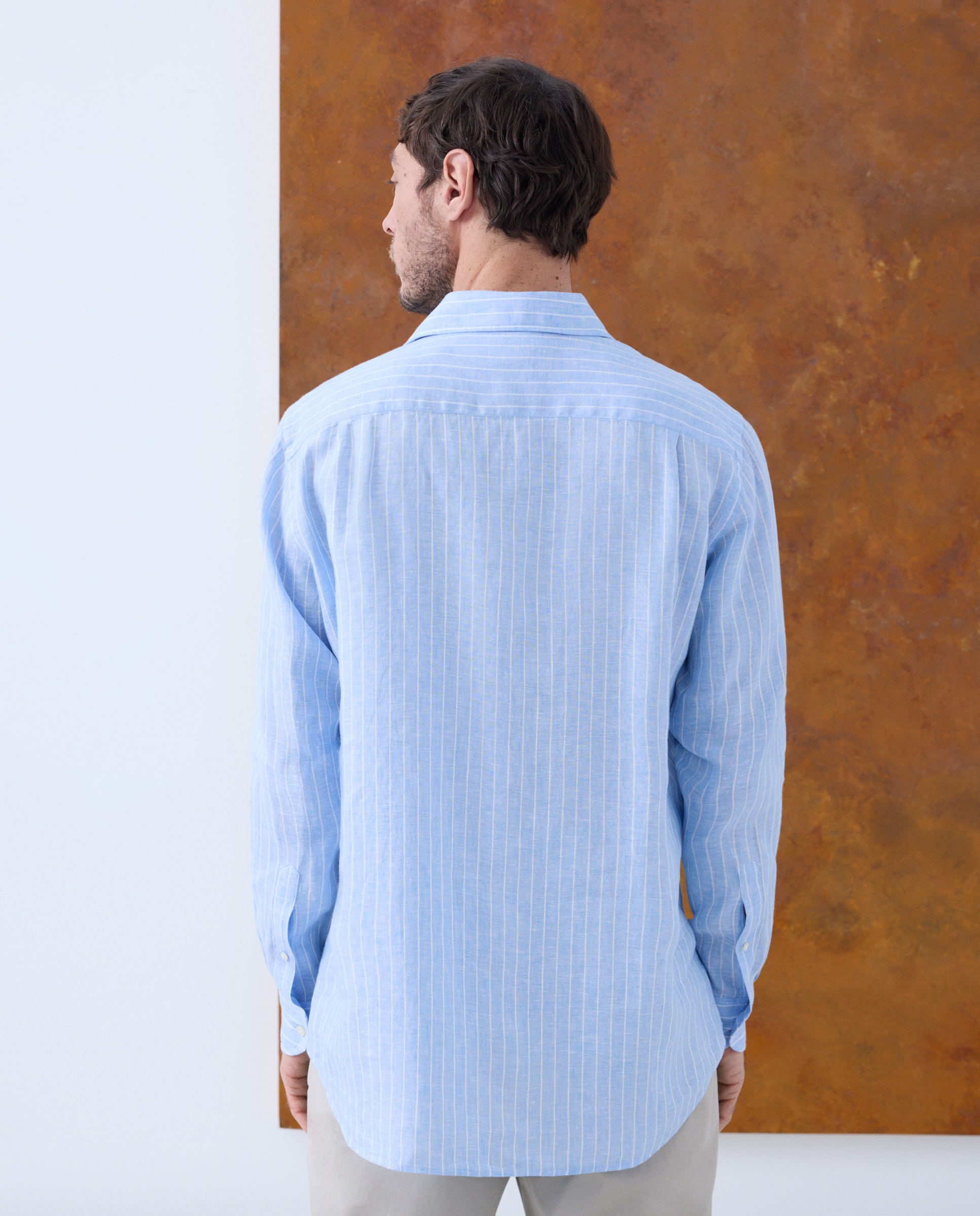 Camisa de Linho Azul-claro-3