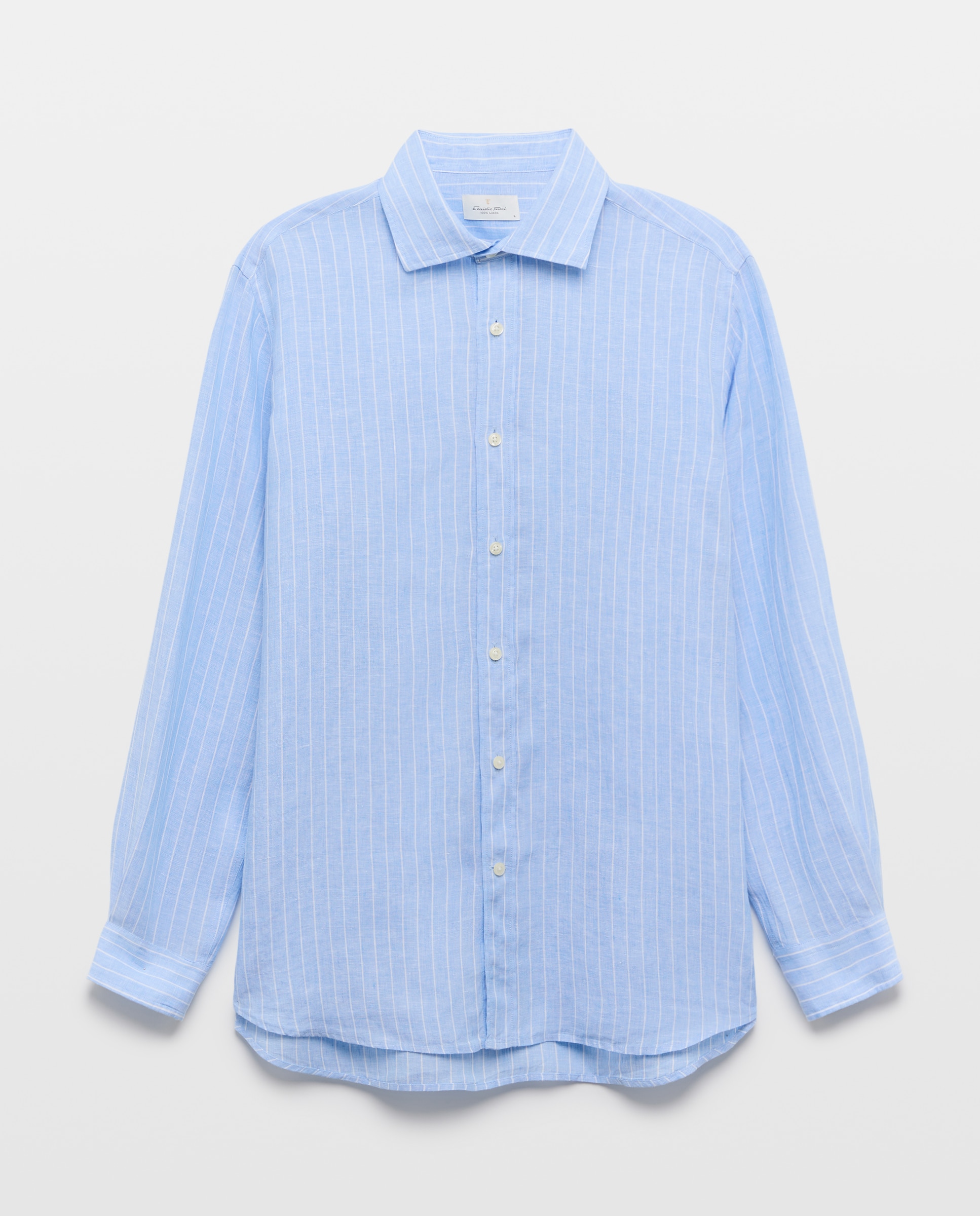 Camisa de Linho Azul-claro-4