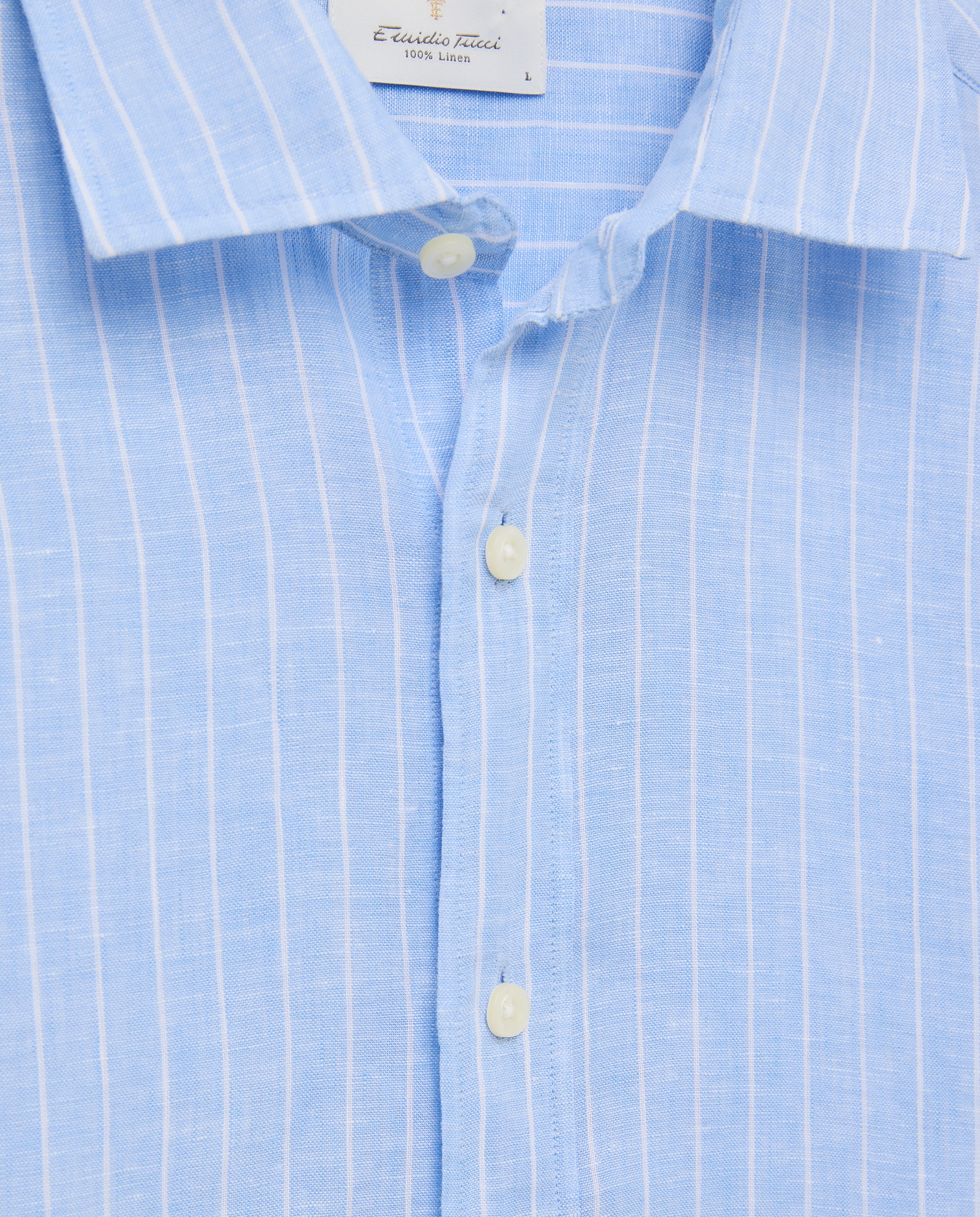 Camisa de Linho Azul-claro-5