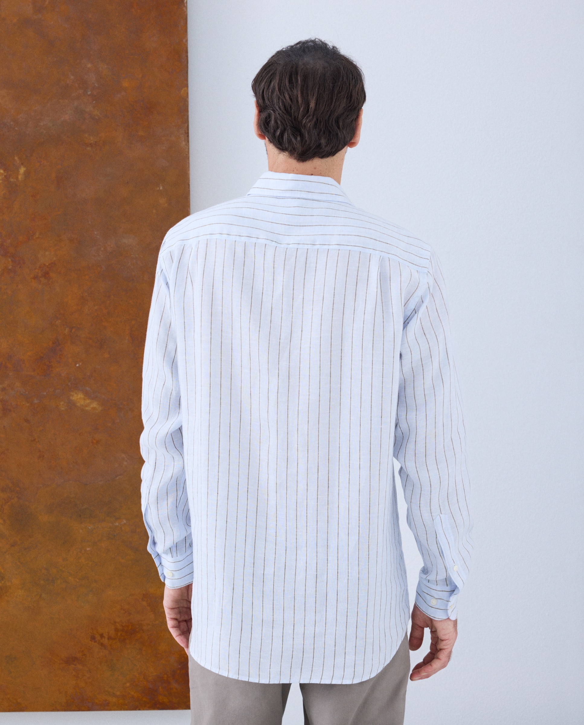Camisa de Linho Castanho-3