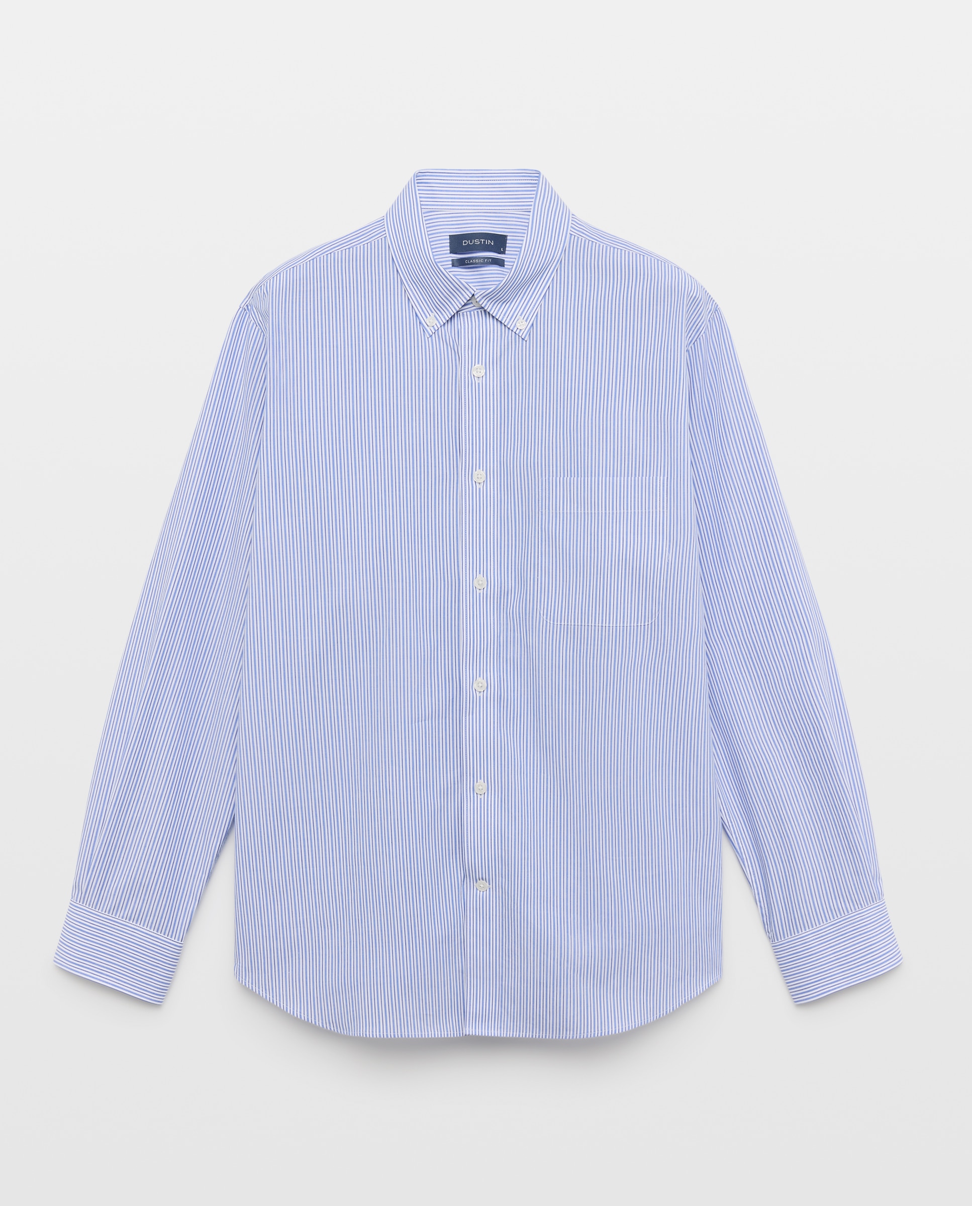 Camisa classic fit de rayas bicolor de algodón stretch de hombre - Dustin - Azul Azul-4