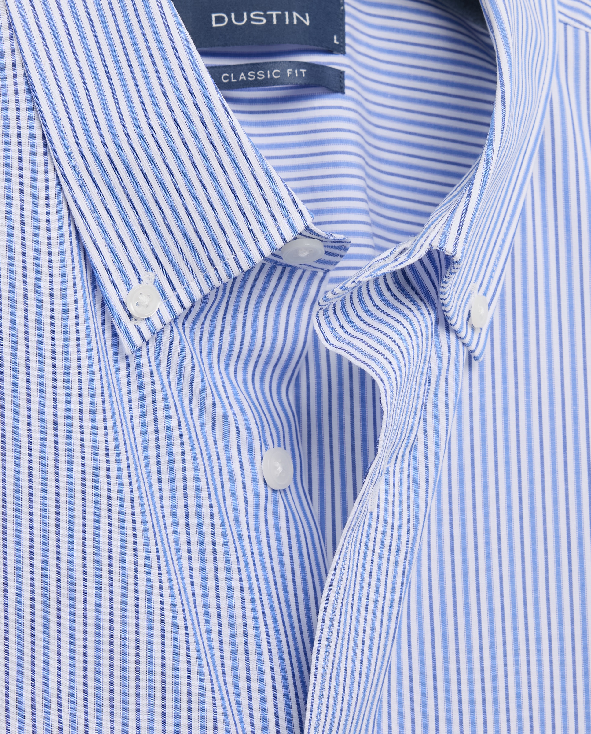 Camisa classic fit de rayas bicolor de algodón stretch de hombre - Dustin - Azul Azul-5