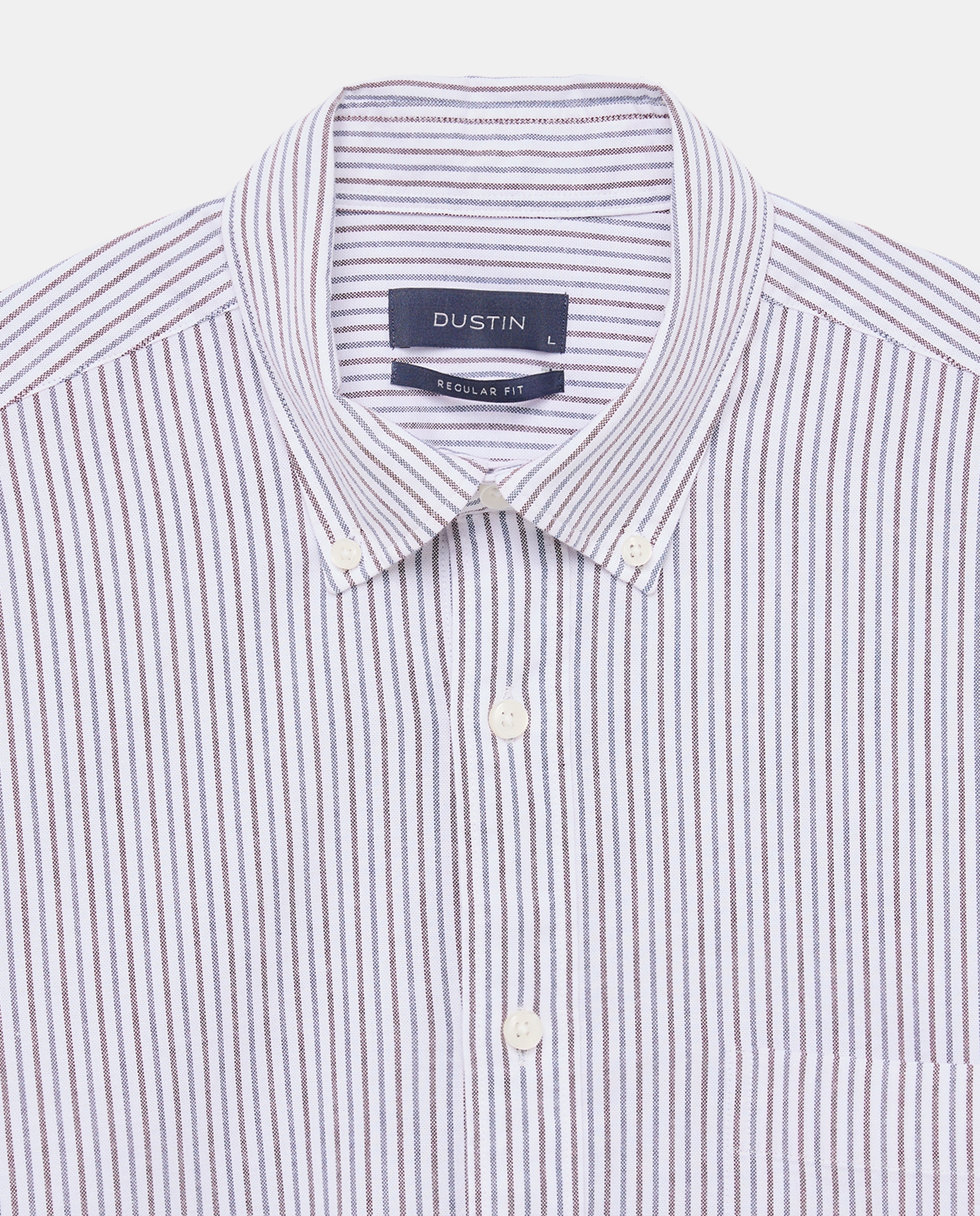 Camisa regular fit de oxford stretch con rayas bicolor de hombre - Dustin - Burdeos Burdeos-5