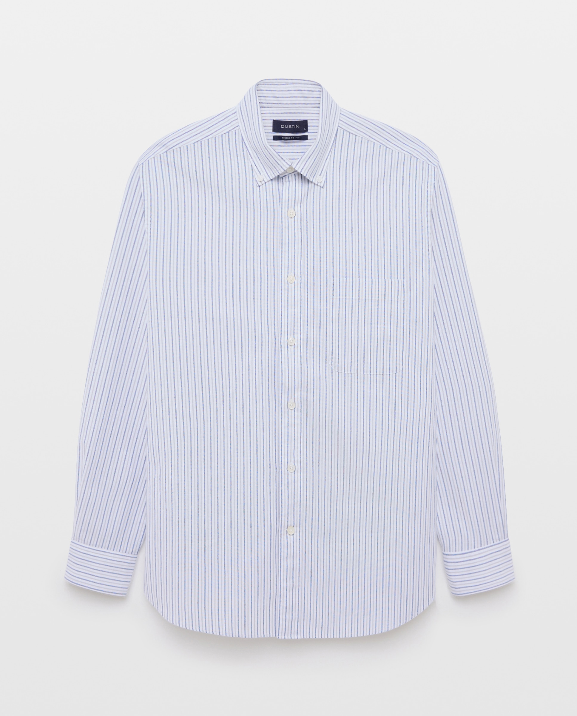 Camisa regular fit de oxford stretch con rayas bicolor de hombre - Dustin - Gris claro Gris claro-4