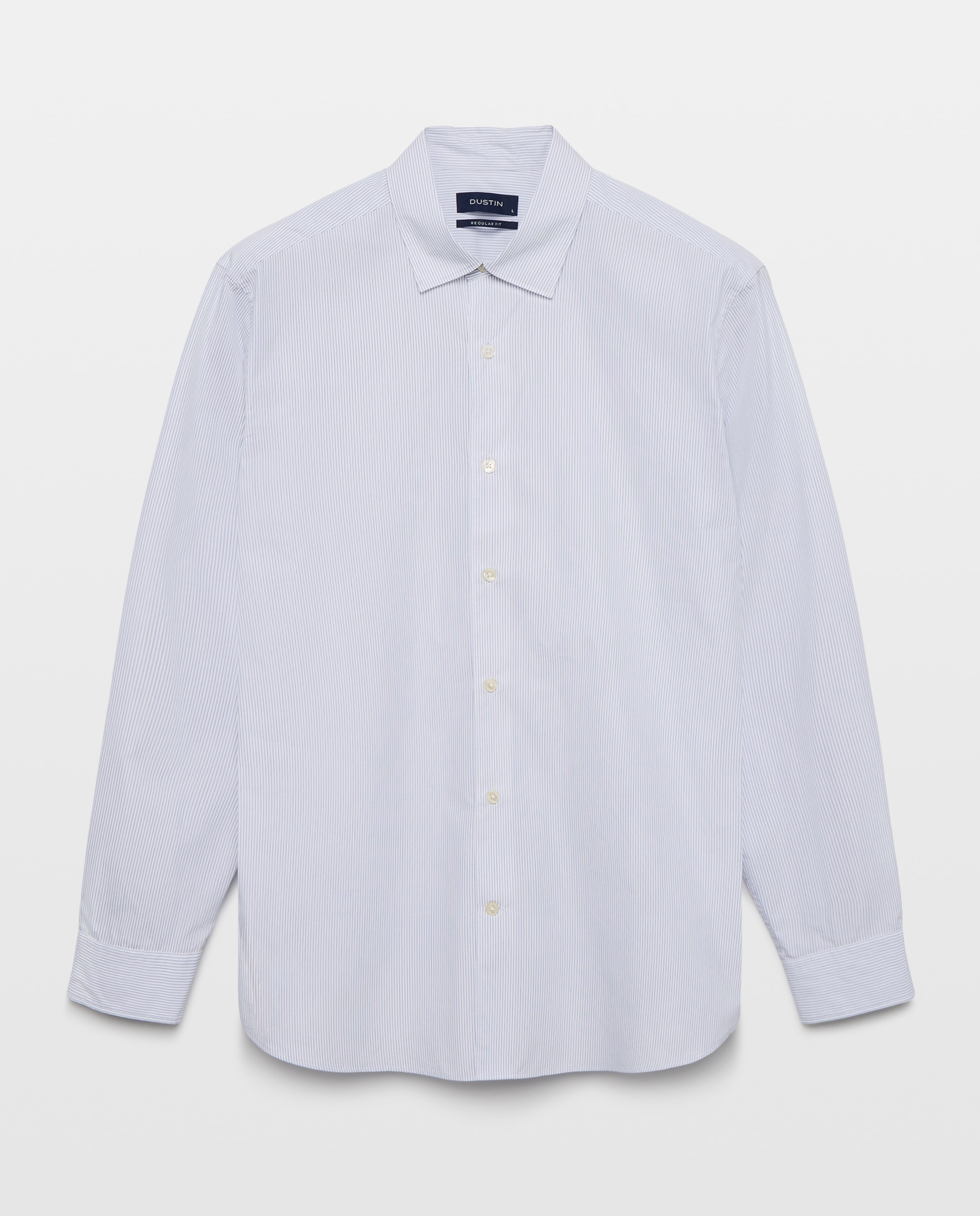 Camisa classic fit semi vestir de rayas de tacto suave de hombre - Dustin - Blanco Blanco-4