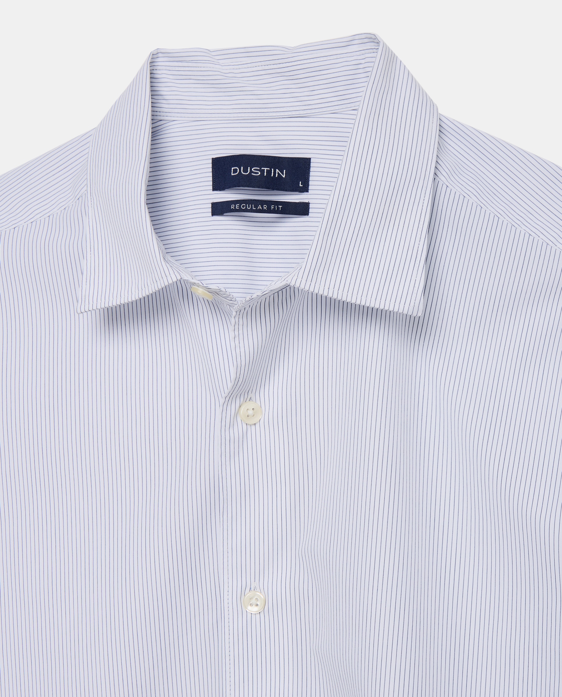 Camisa classic fit semi vestir de rayas de tacto suave de hombre - Dustin - Blanco Blanco-5