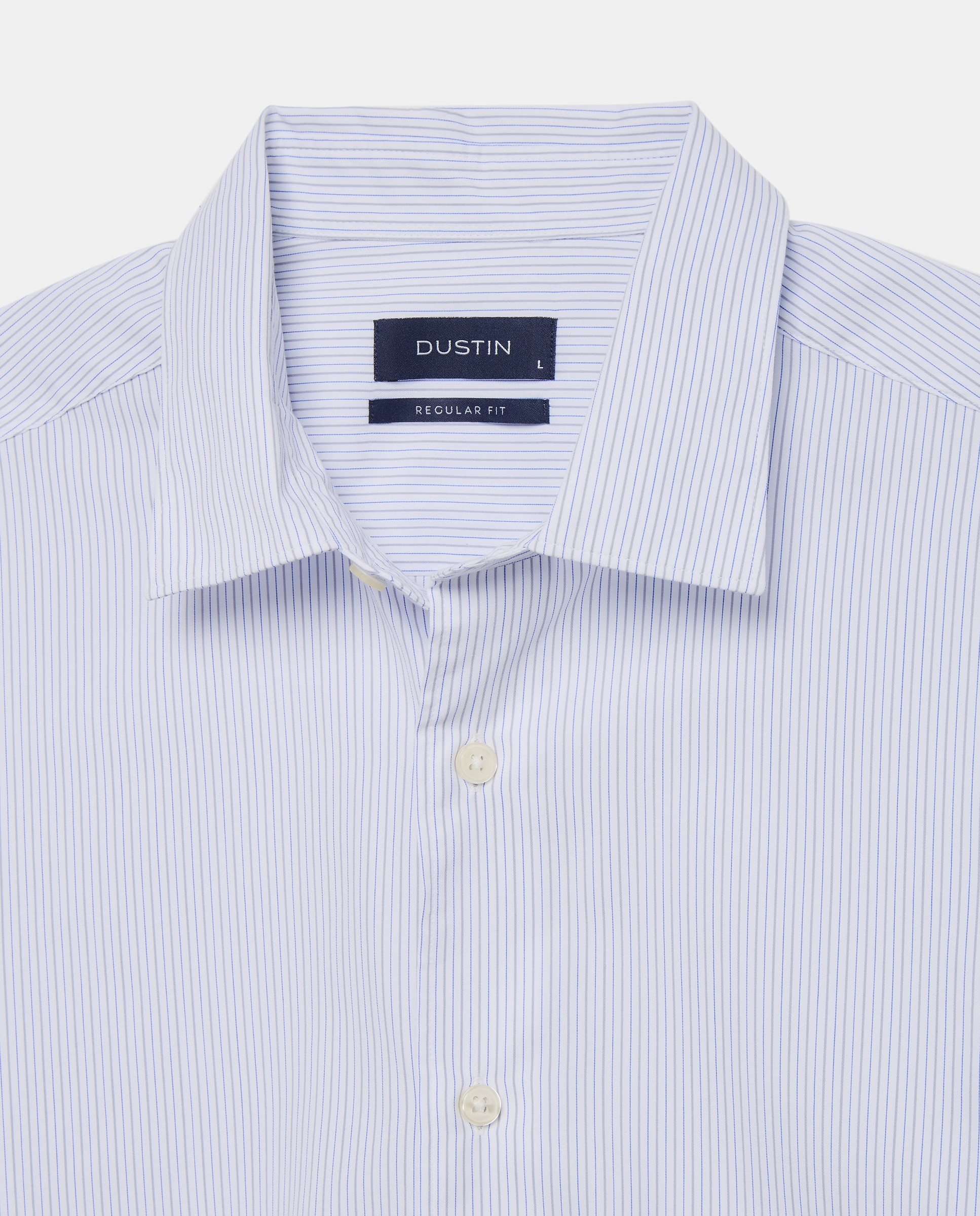 Camisa Semi-clássica de Popelina Peach às Riscas Regular Fit Branco-2