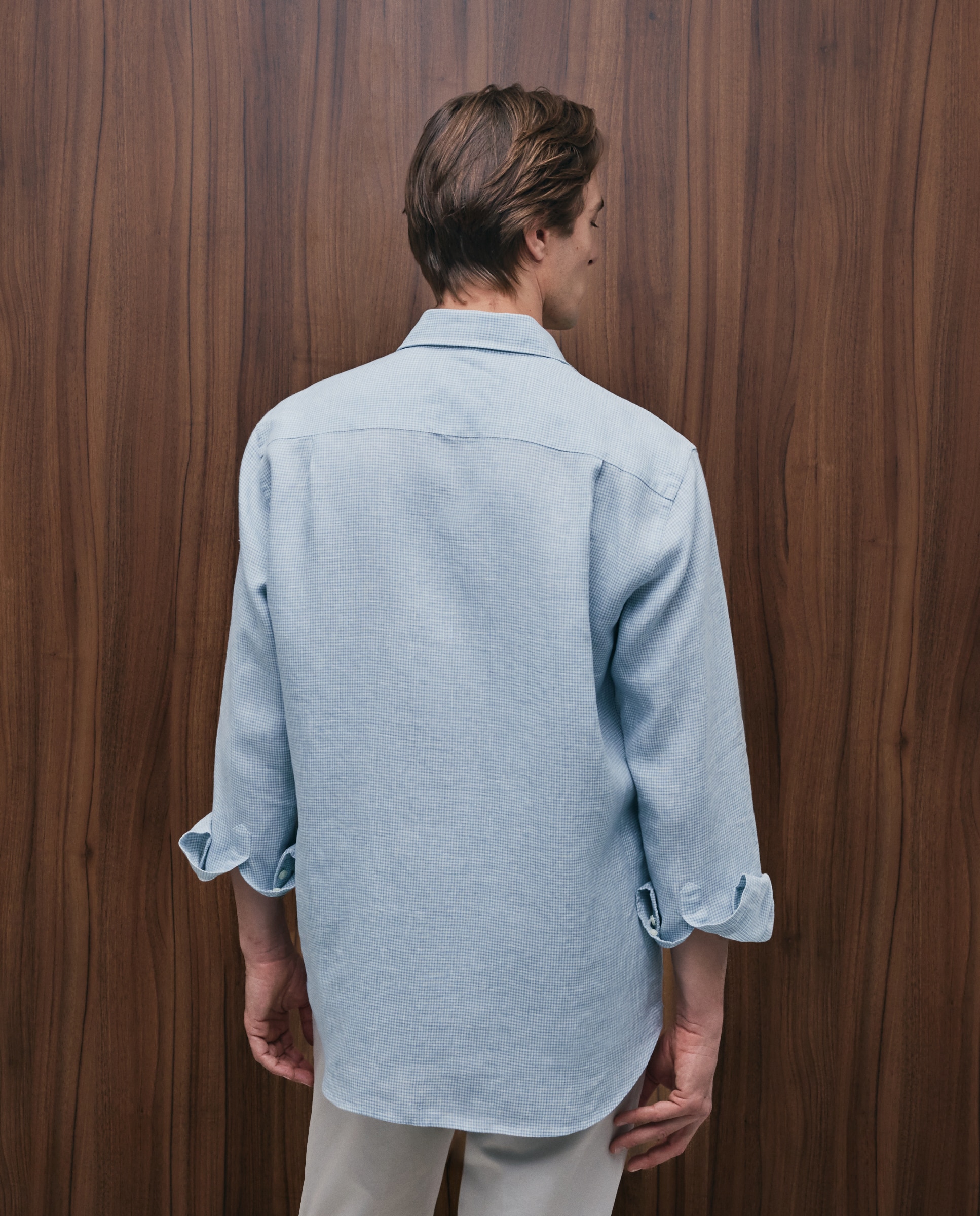 Imagen 3 de Camisa de lino de hombre - Emidio Tucci - Azul Azul