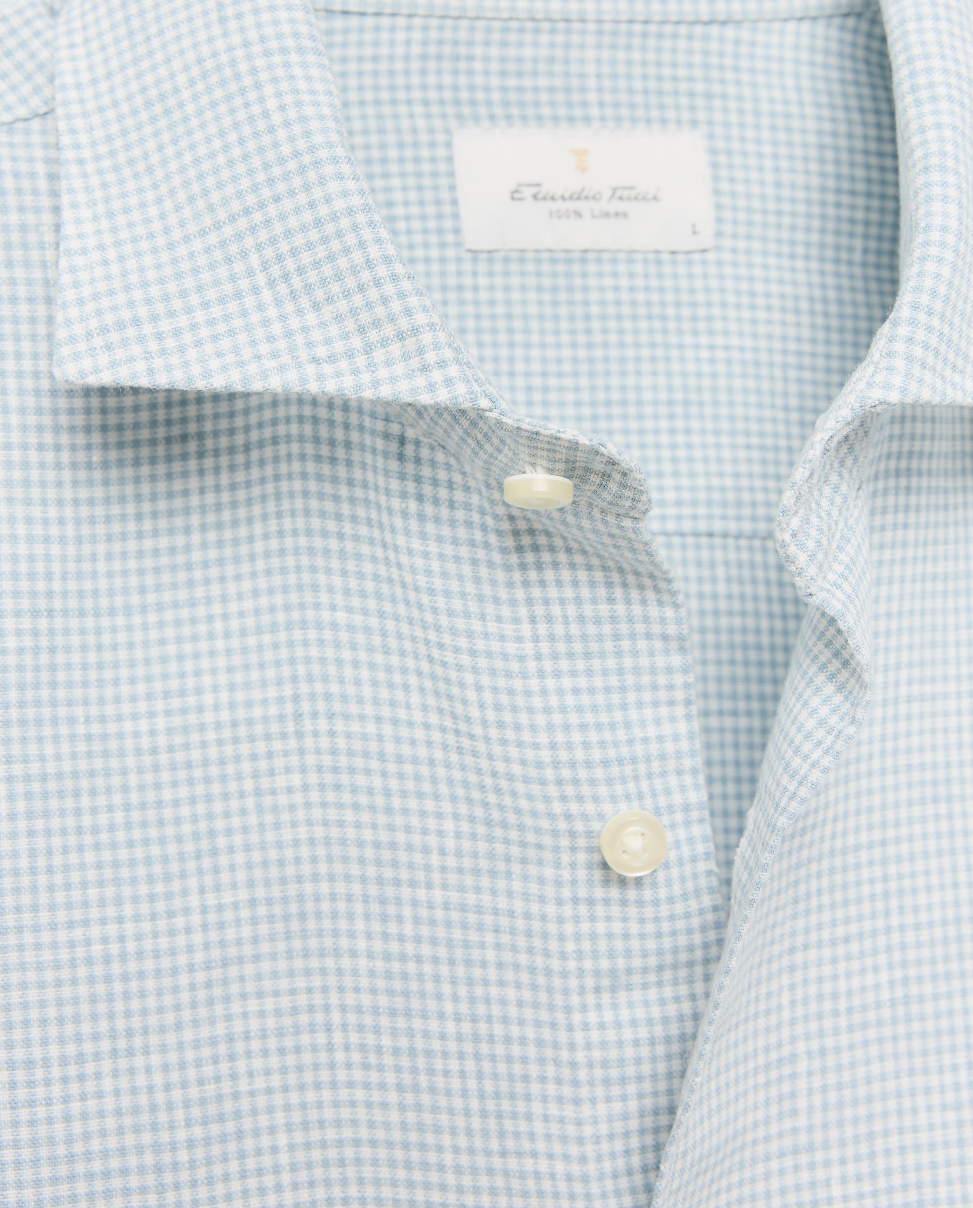 Imagen 5 de Camisa de lino de hombre - Emidio Tucci - Azul Azul
