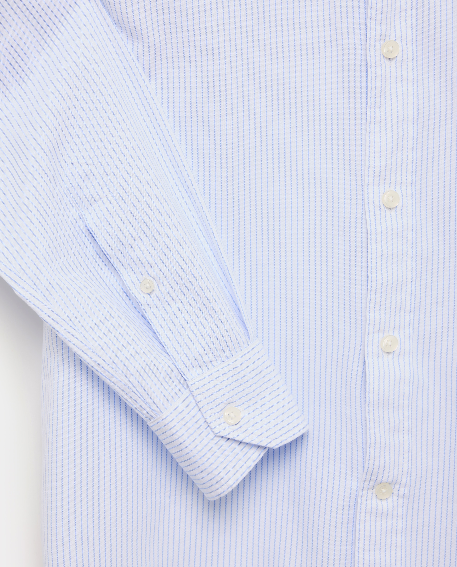 Camisa Oxford Desportiva às Riscas com Fundo Branco Branco-6