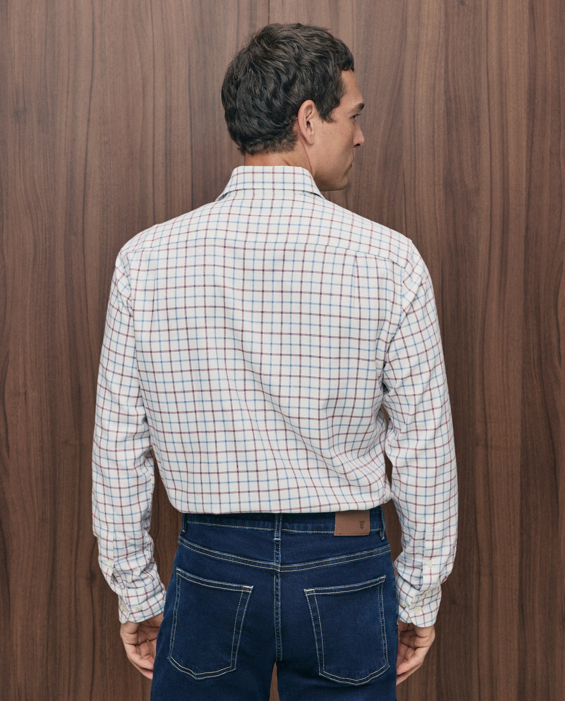 Imagen 3 de Camisa sport villela 90% algodón 10% lana regular fit - Emidio Tucci - Azul claro Azul claro