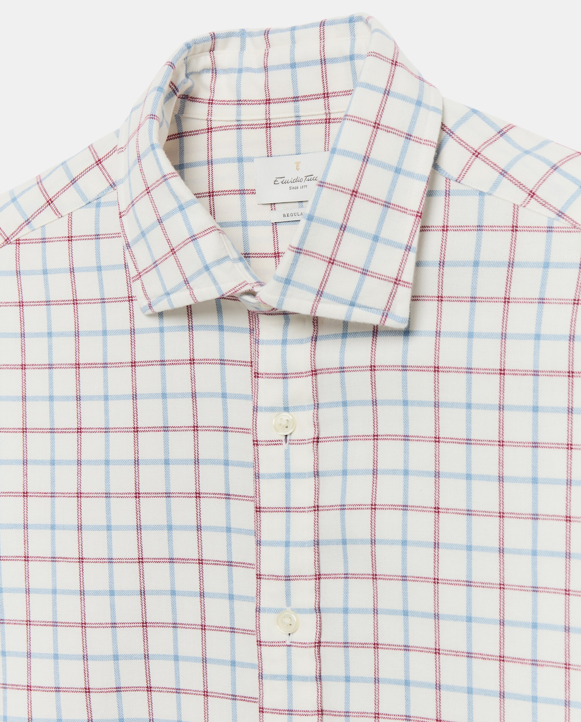 Imagen 5 de Camisa sport villela 90% algodón 10% lana regular fit - Emidio Tucci - Azul claro Azul claro