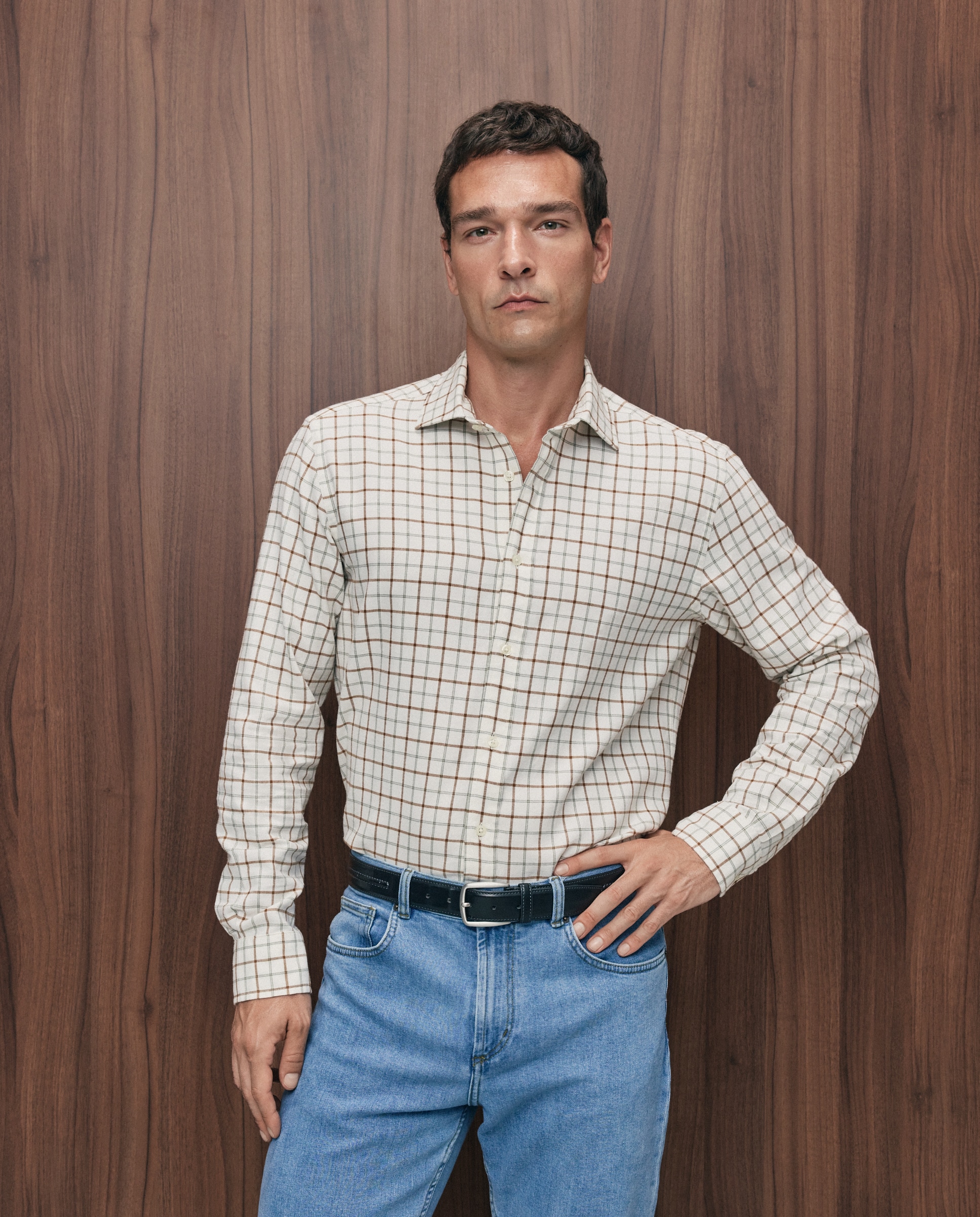 Imagen 1 de Camisa sport villela 90% algodón 10% lana regular fit - Emidio Tucci - Verde Verde