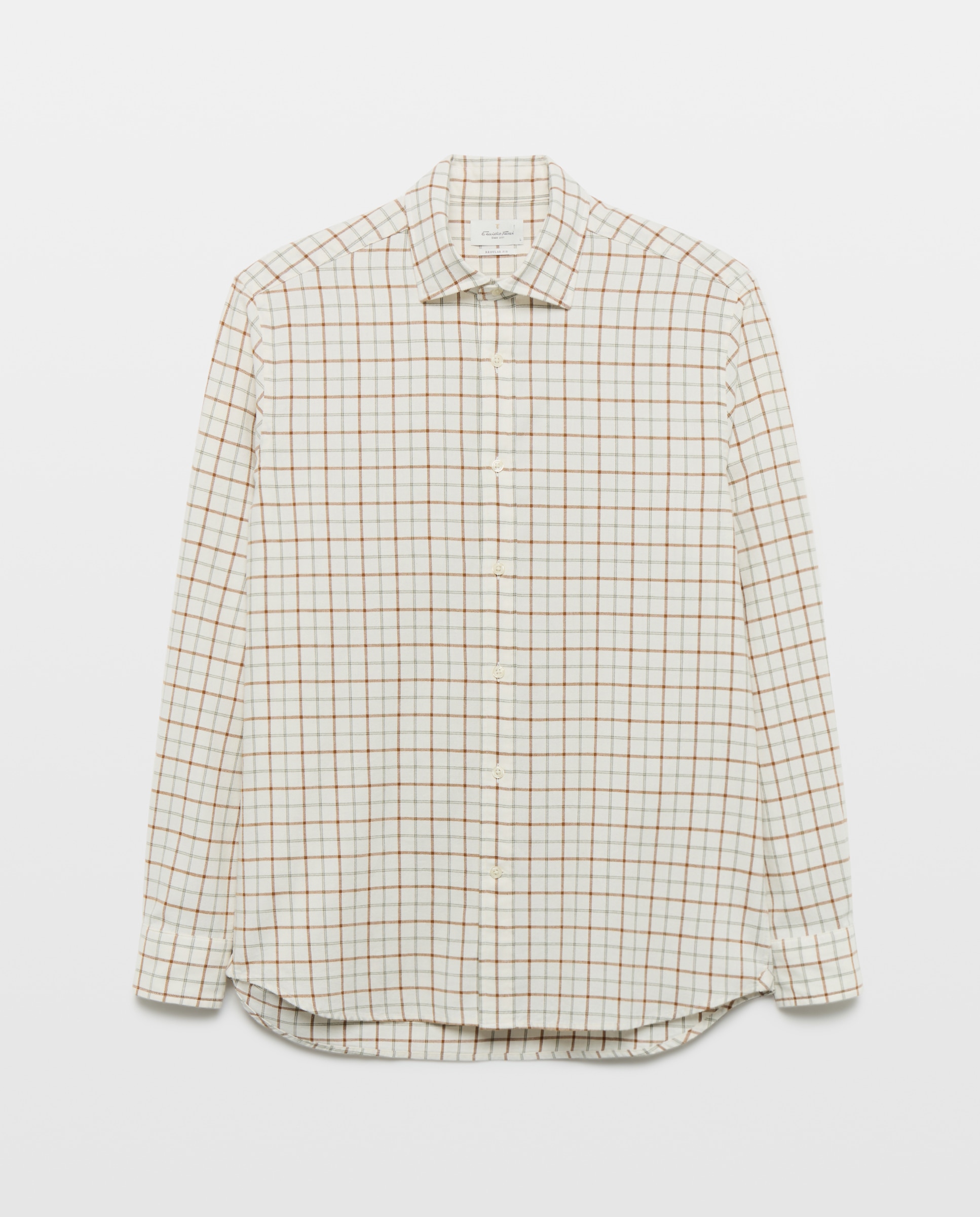 Imagen 5 de Camisa sport villela 90% algodón 10% lana regular fit - Emidio Tucci - Verde Verde