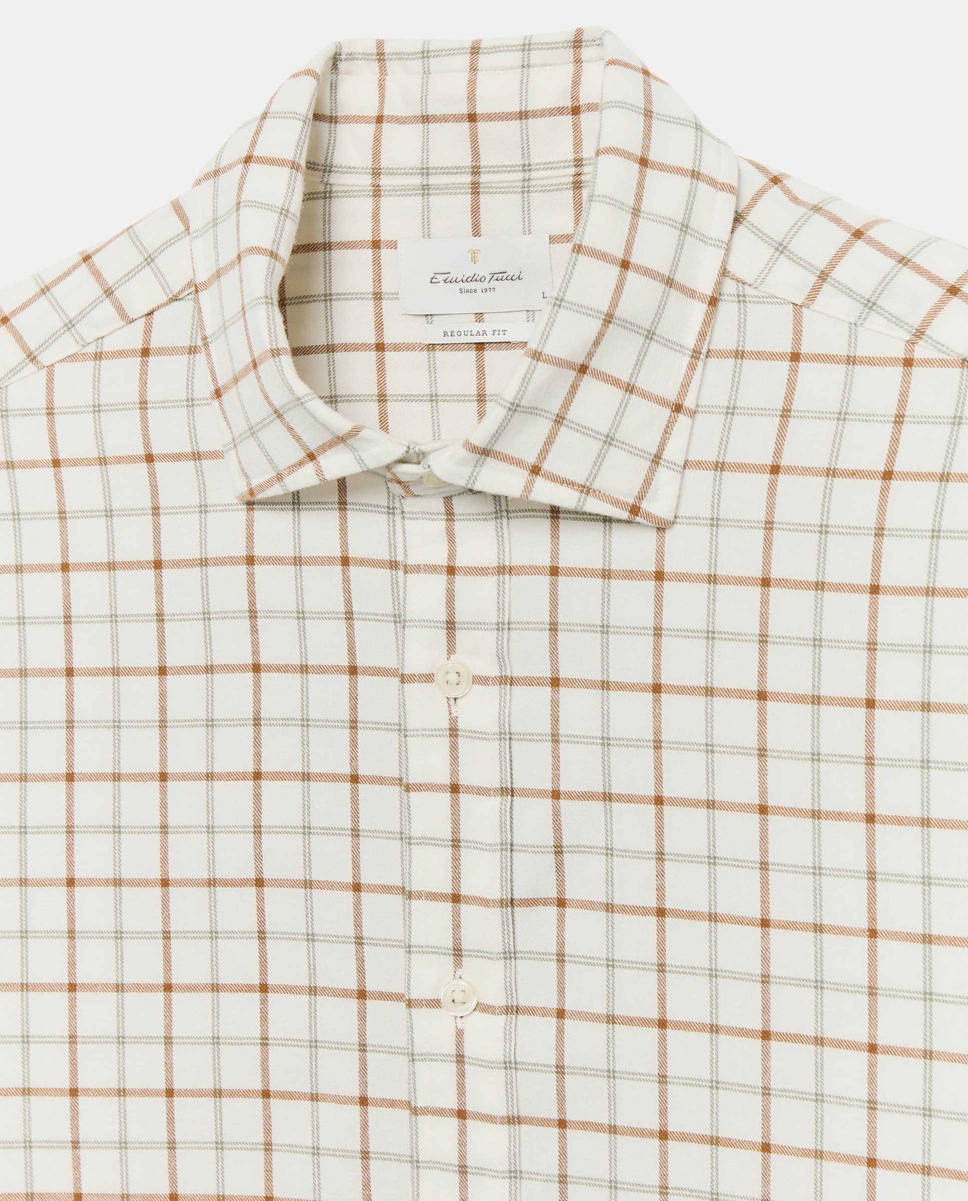 Imagen 6 de Camisa sport villela 90% algodón 10% lana regular fit - Emidio Tucci - Verde Verde