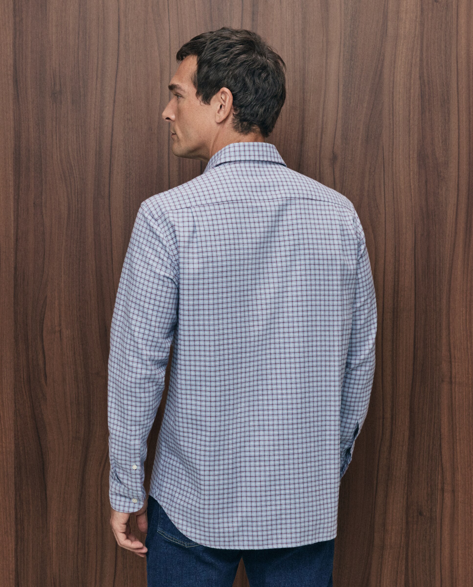 Imagen 3 de Camisa sport villela 90% algodón 10% lana regular fit - Emidio Tucci - Azul claro Azul claro