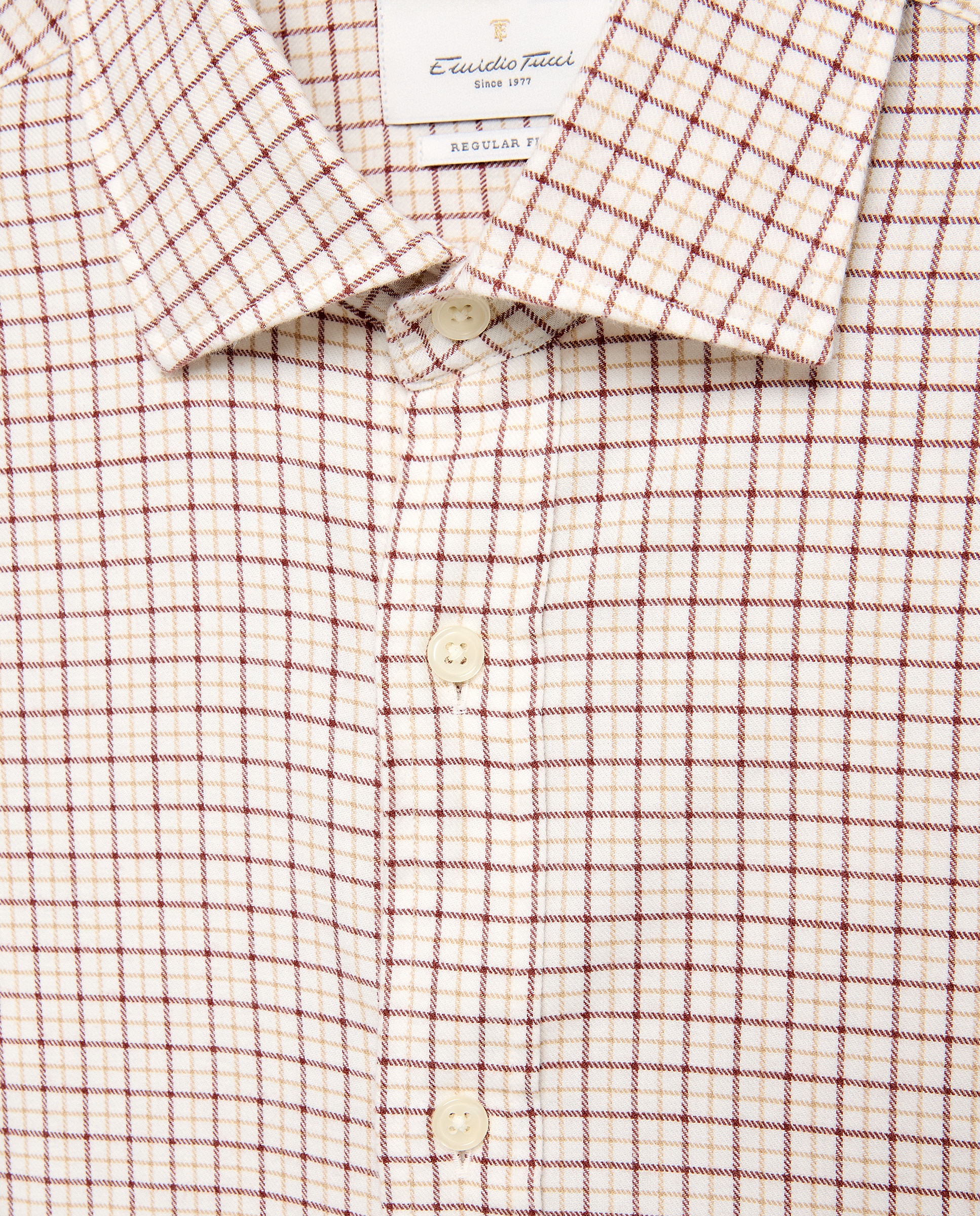 Imagen 5 de Camisa sport villela 90% algodón 10% lana regular fit - Emidio Tucci - Rojo Rojo