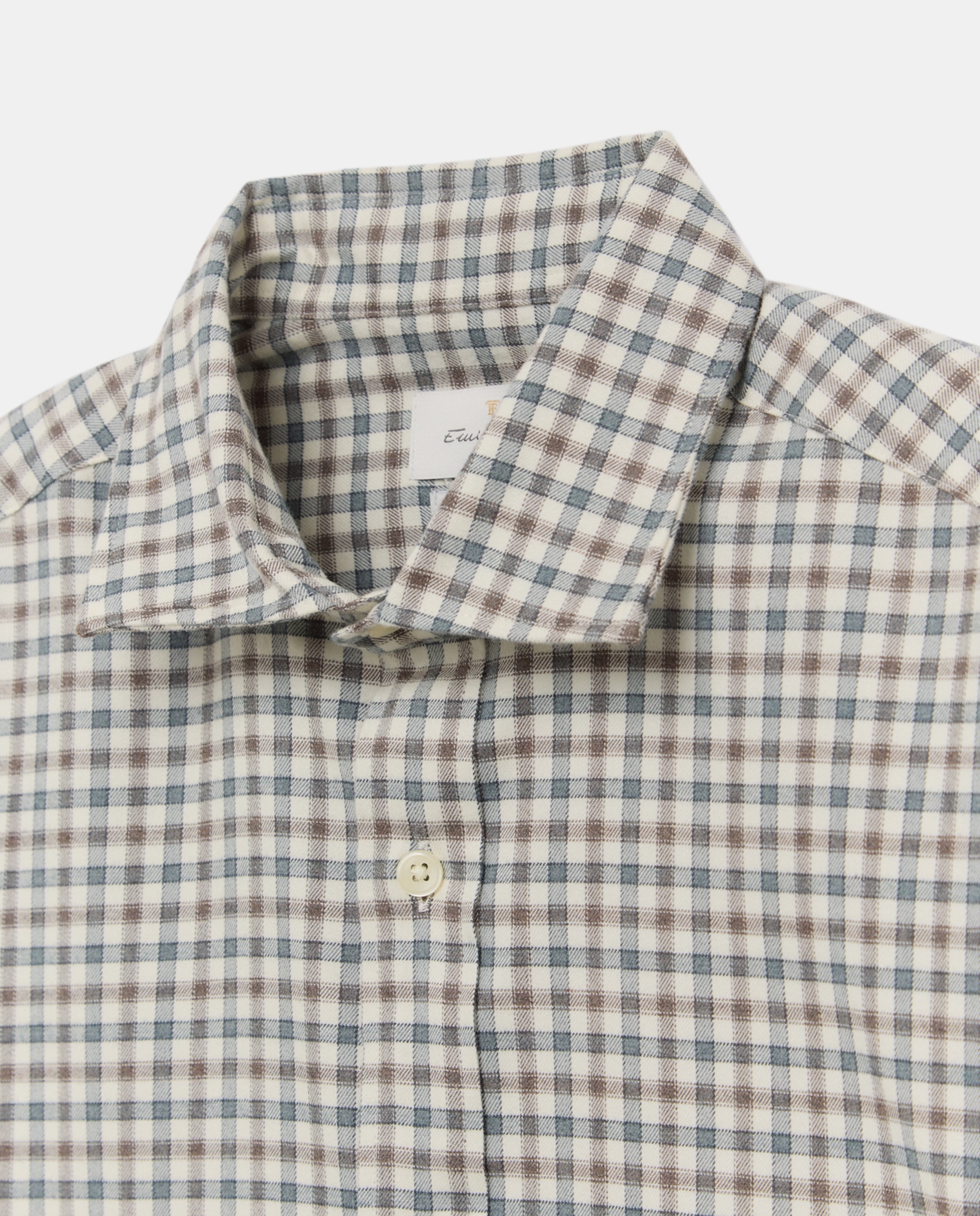 Imagen 5 de Camisa sport franela 100% algodón perchado lana regular fit - Emidio Tucci - Azul Azul