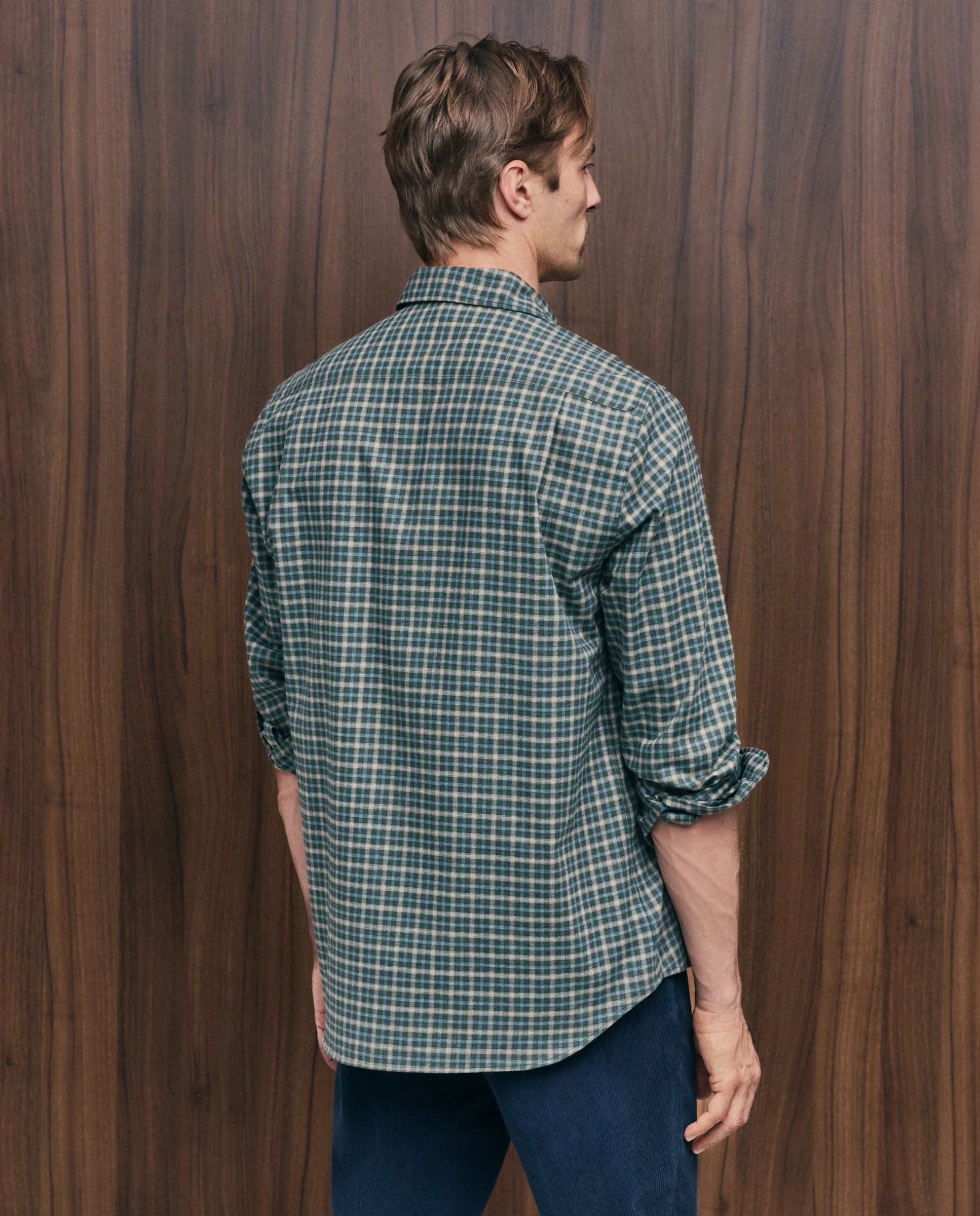 Imagen 3 de Camisa sport franela 100% algodón perchado lana regular fit - Emidio Tucci - Verde Verde
