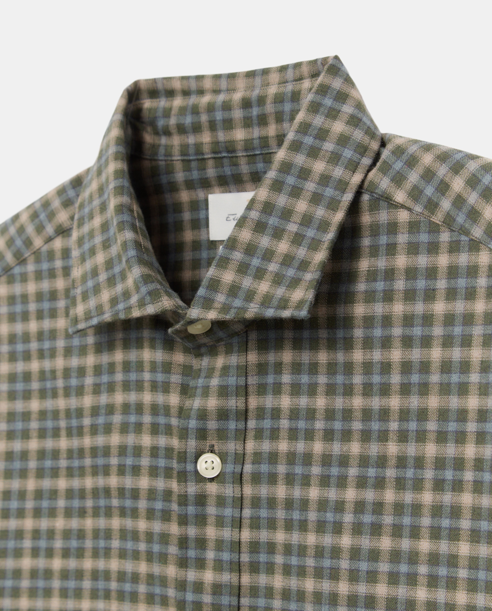 Imagen 5 de Camisa sport franela 100% algodón perchado lana regular fit - Emidio Tucci - Verde Verde