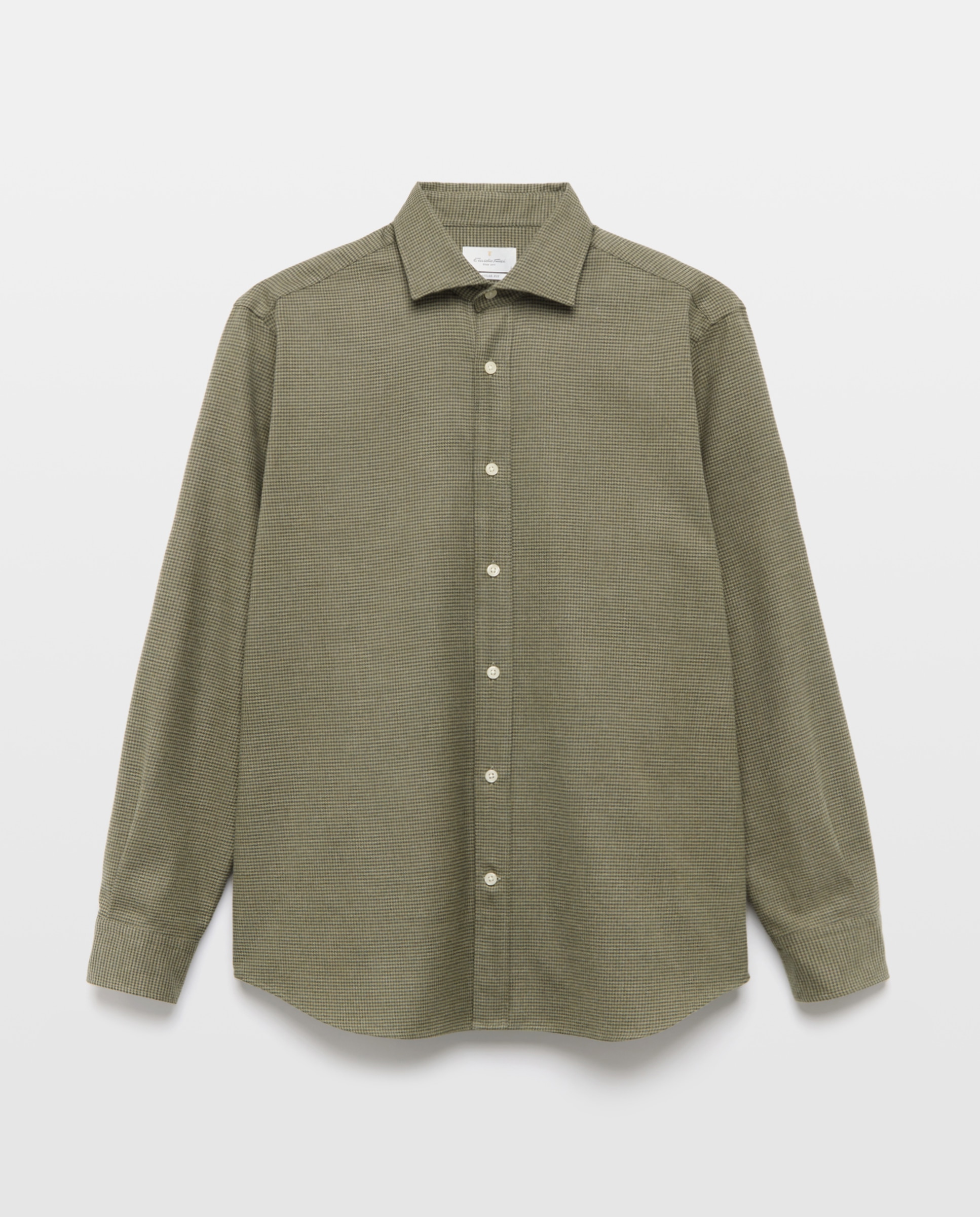 Imagen 4 de Camisa sport franela 100% algodón perchado lana regular fit - Emidio Tucci - Verde Verde