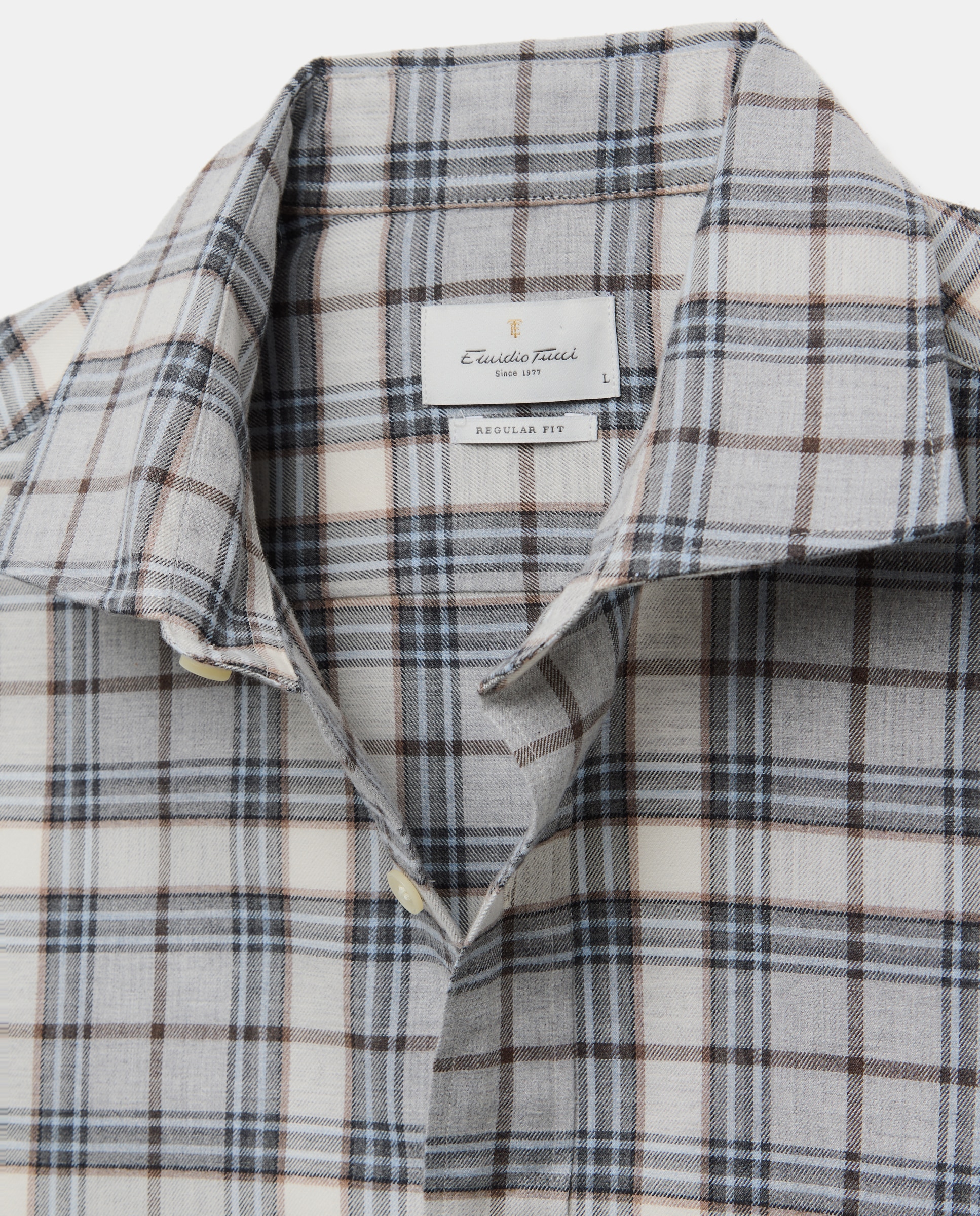 Camisa sport hombre franela manga larga - Emidio Tucci - Azul claro Azul claro-5