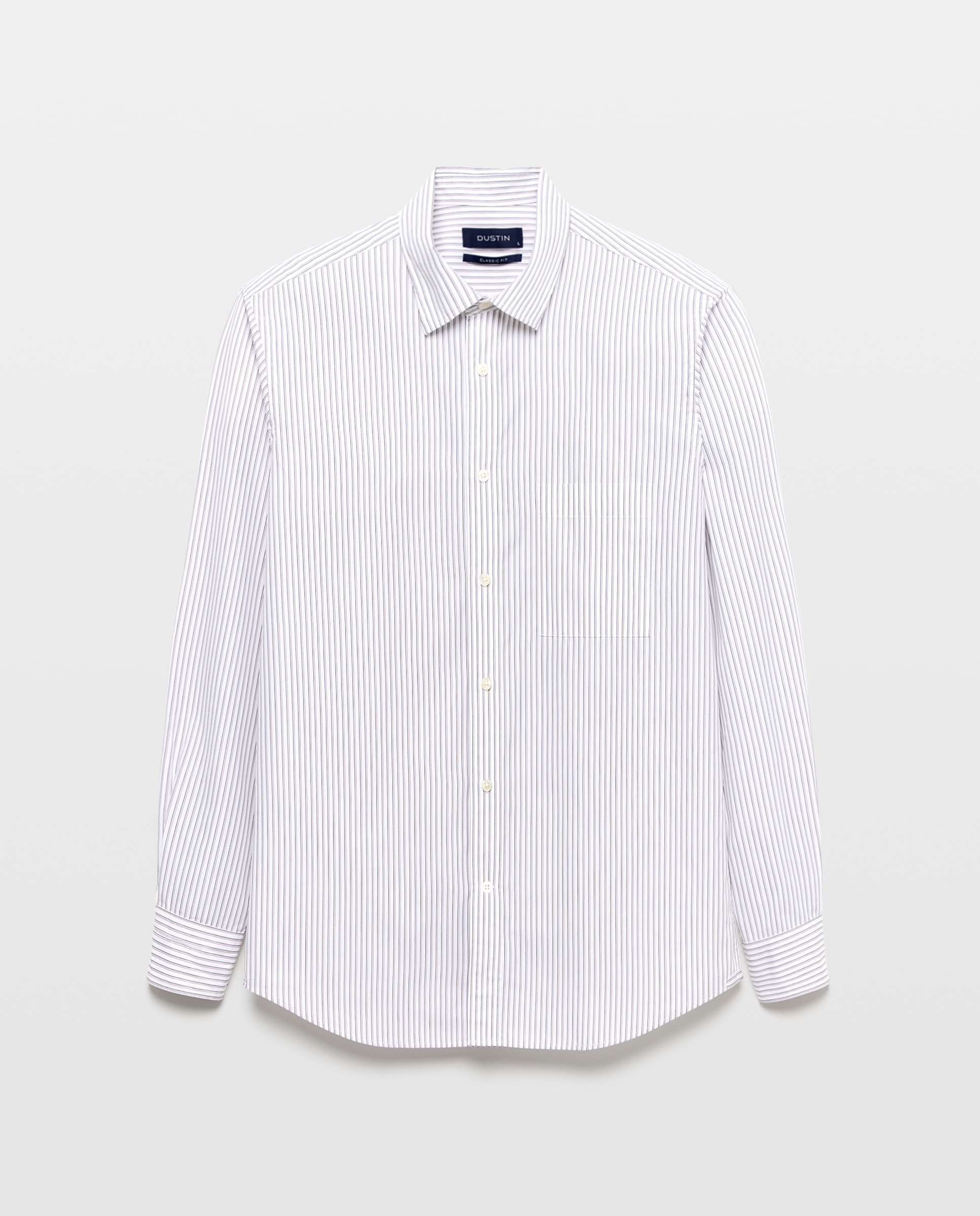 Imagen 0 de Camisa de tacto suave con diseño de rayas de classic fit. Marrón