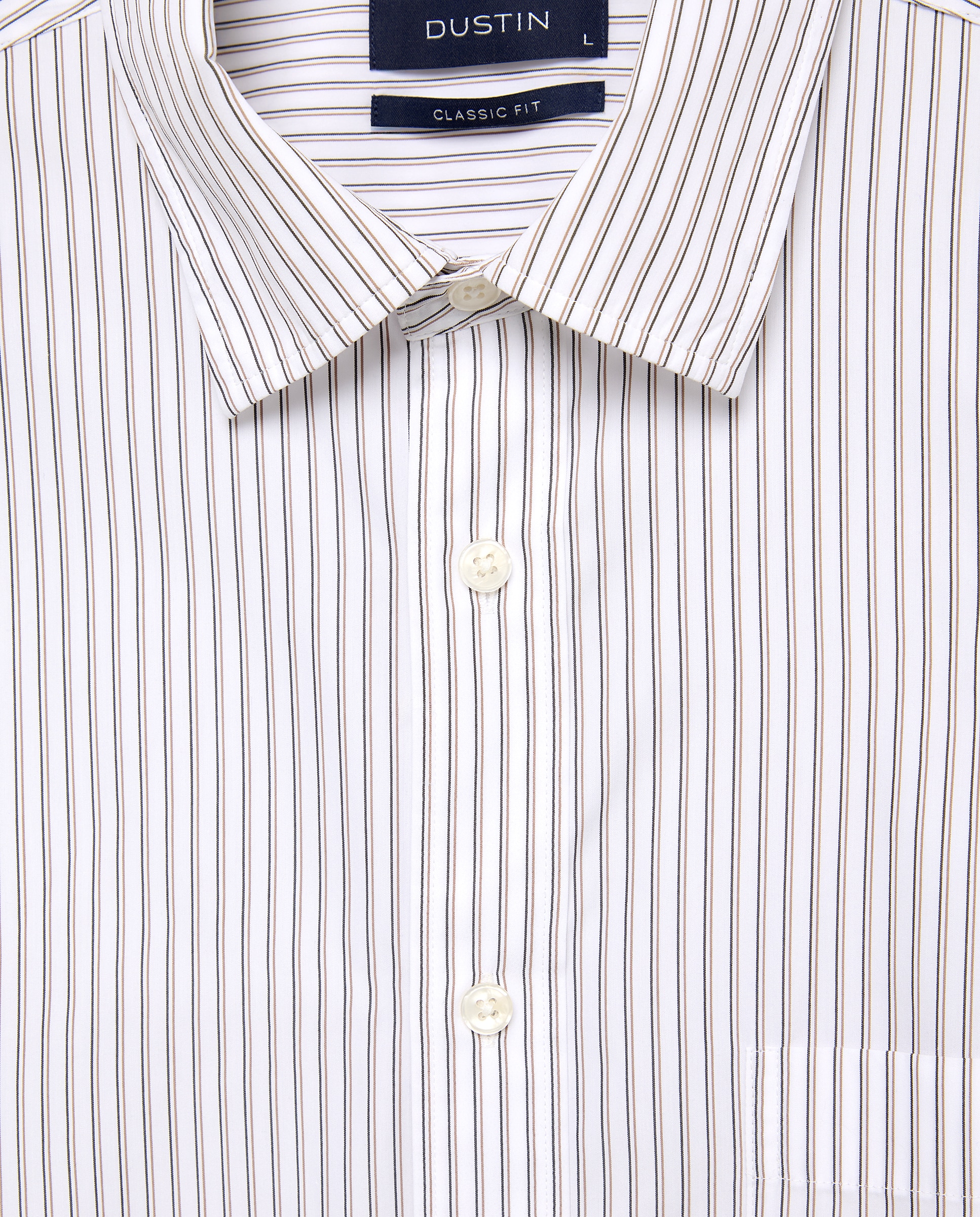 Camisa de tacto suave con diseño de rayas de classic fit. - Dustin - Marrón Marrón-2