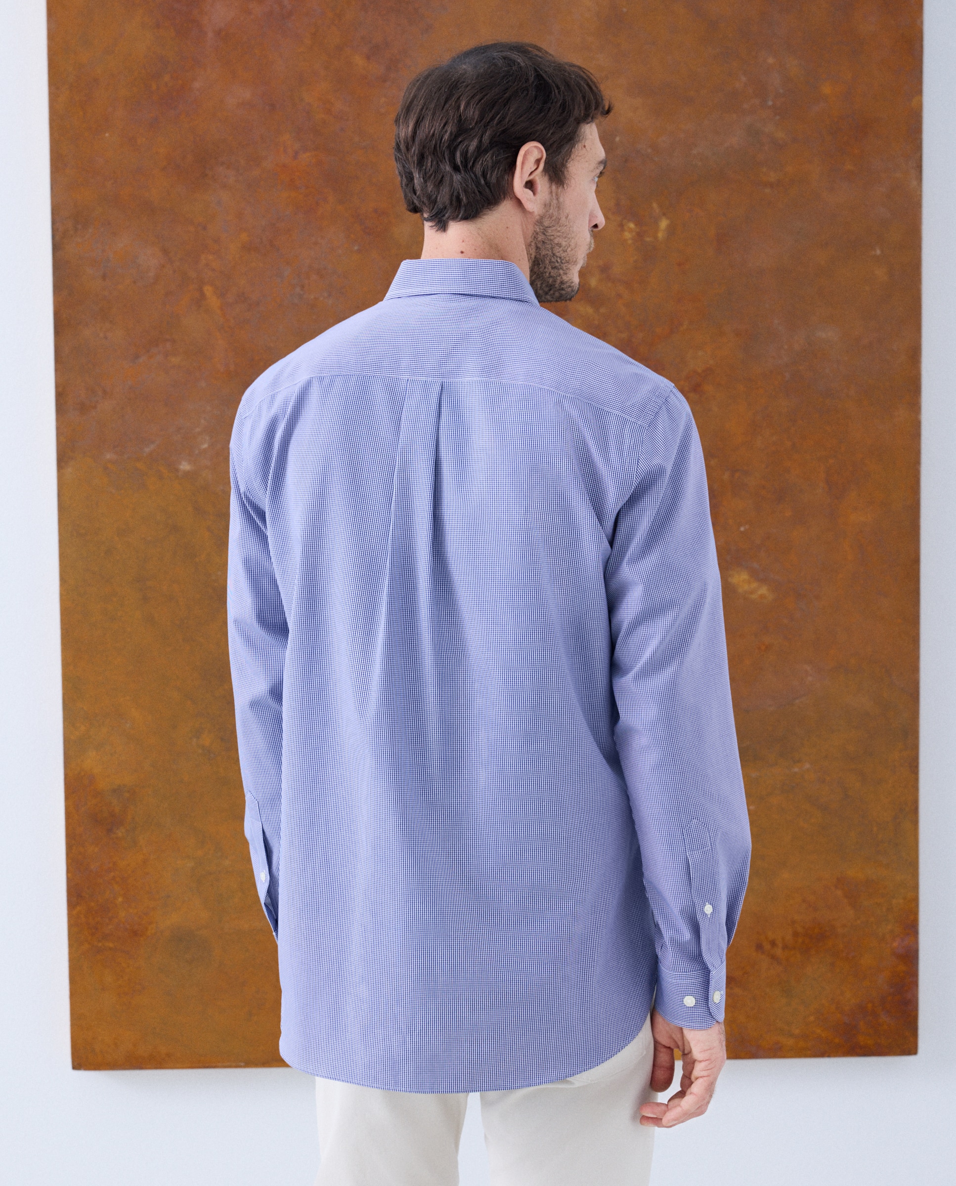 Camisa sport classic fit hombre non iron 100% algodón - Emidio Tucci - Azul Azul-3