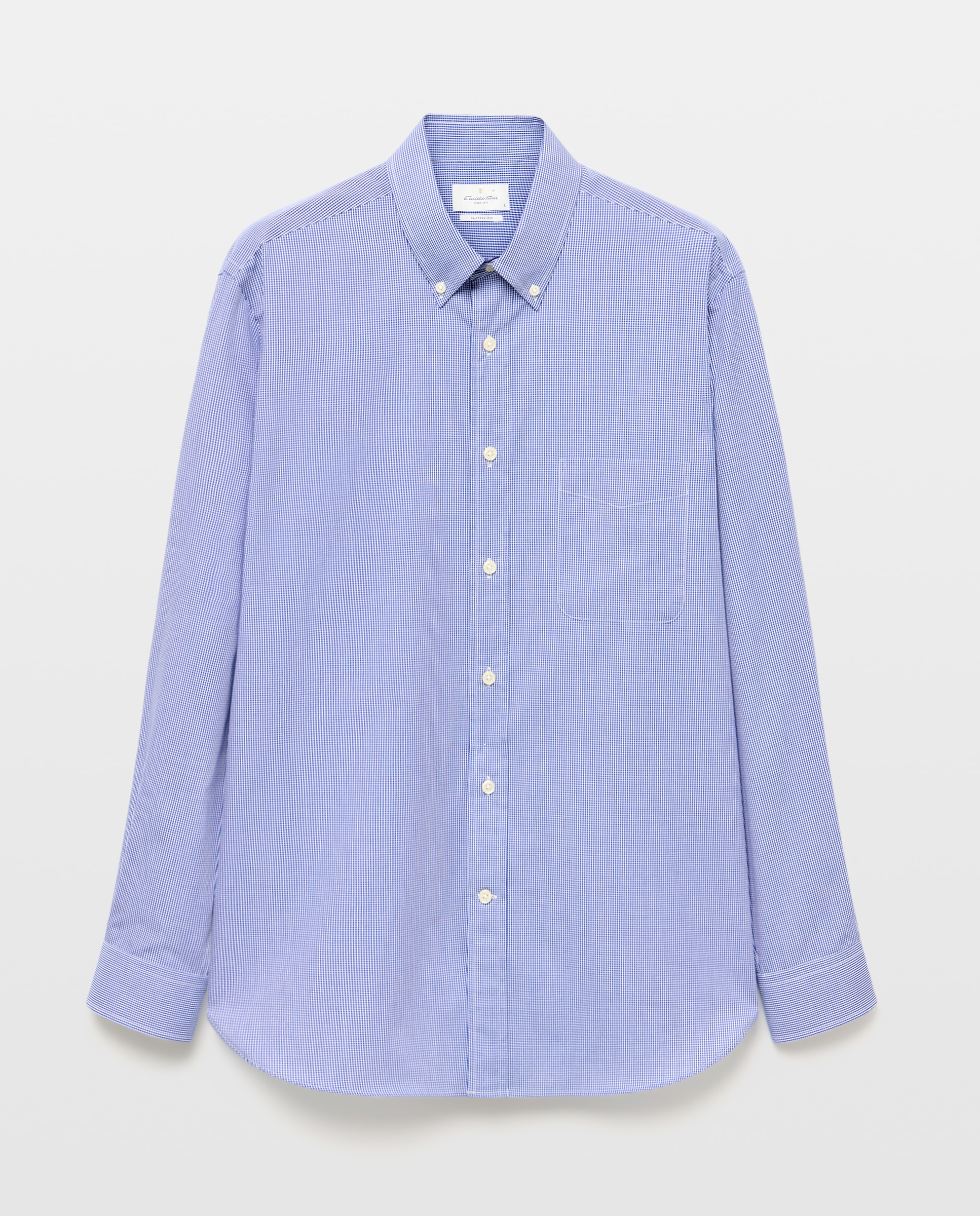 Camisa sport classic fit hombre non iron 100% algodón - Emidio Tucci - Azul Azul-4