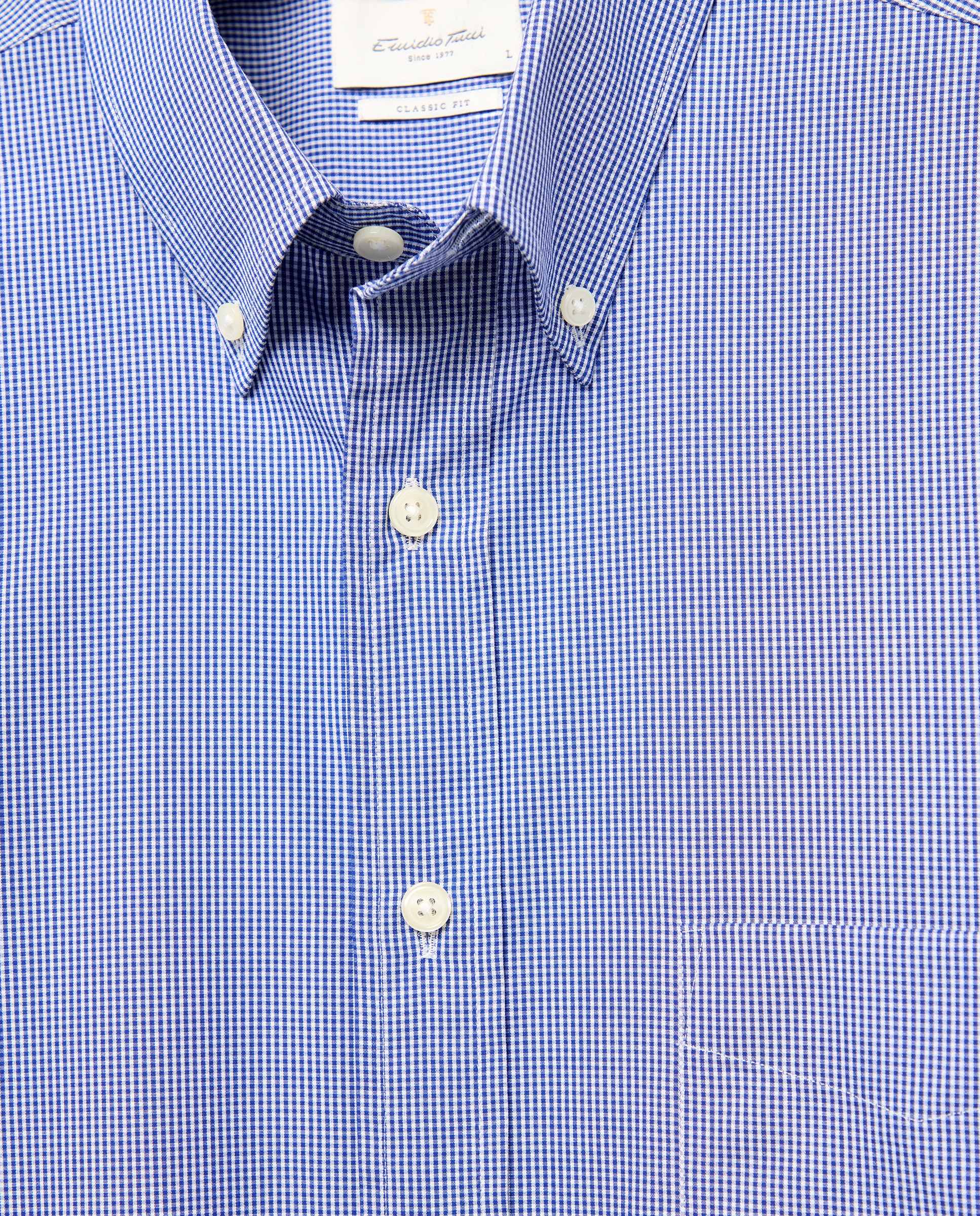 Camisa sport classic fit hombre non iron 100% algodón - Emidio Tucci - Azul Azul-5