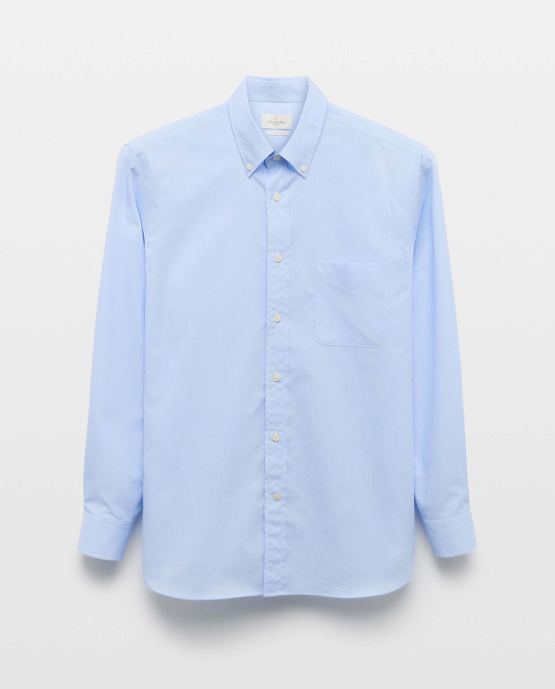 Camisa Casual de Manga Comprida Azul-claro-5