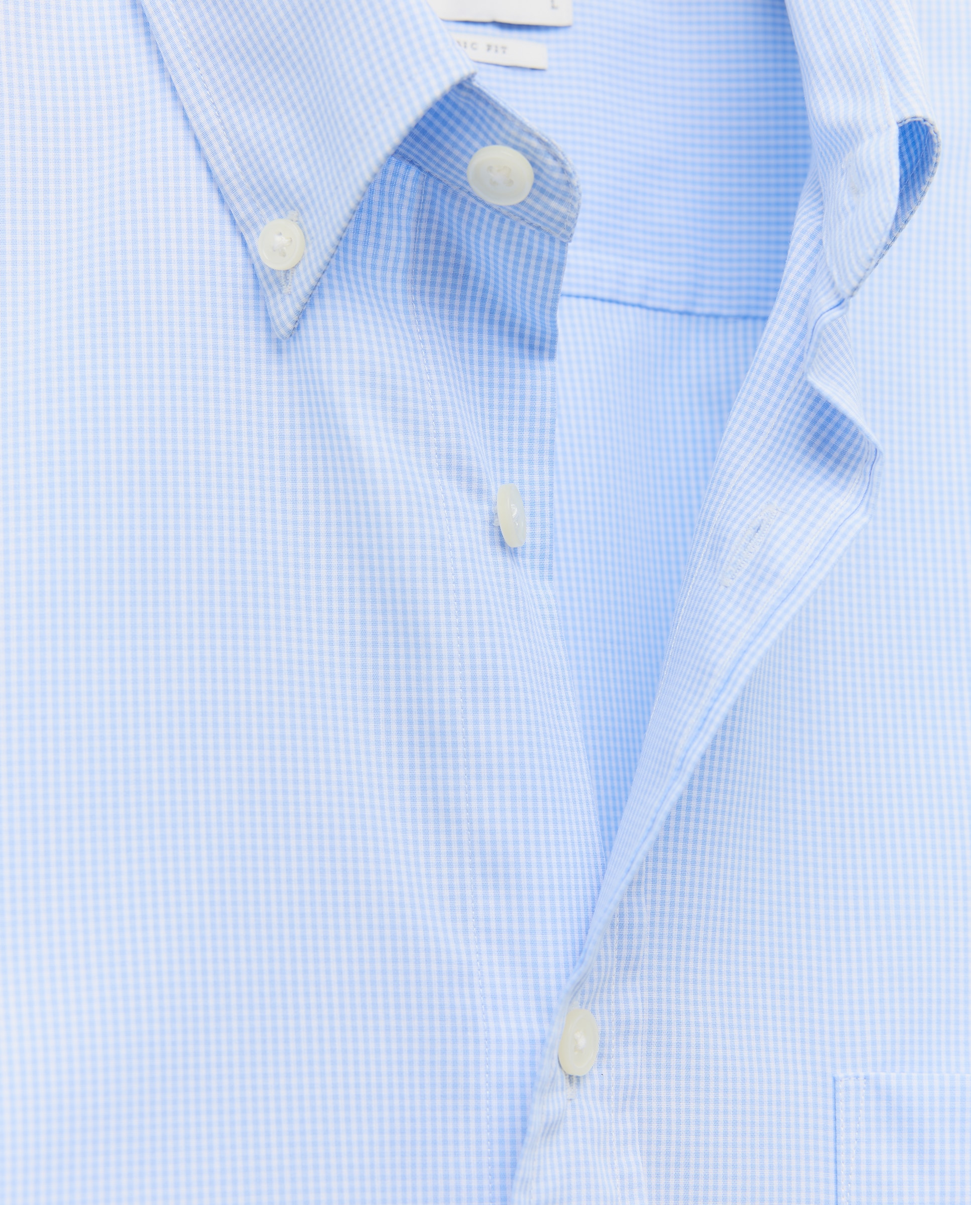 Camisa Casual de Manga Comprida Azul-claro-6