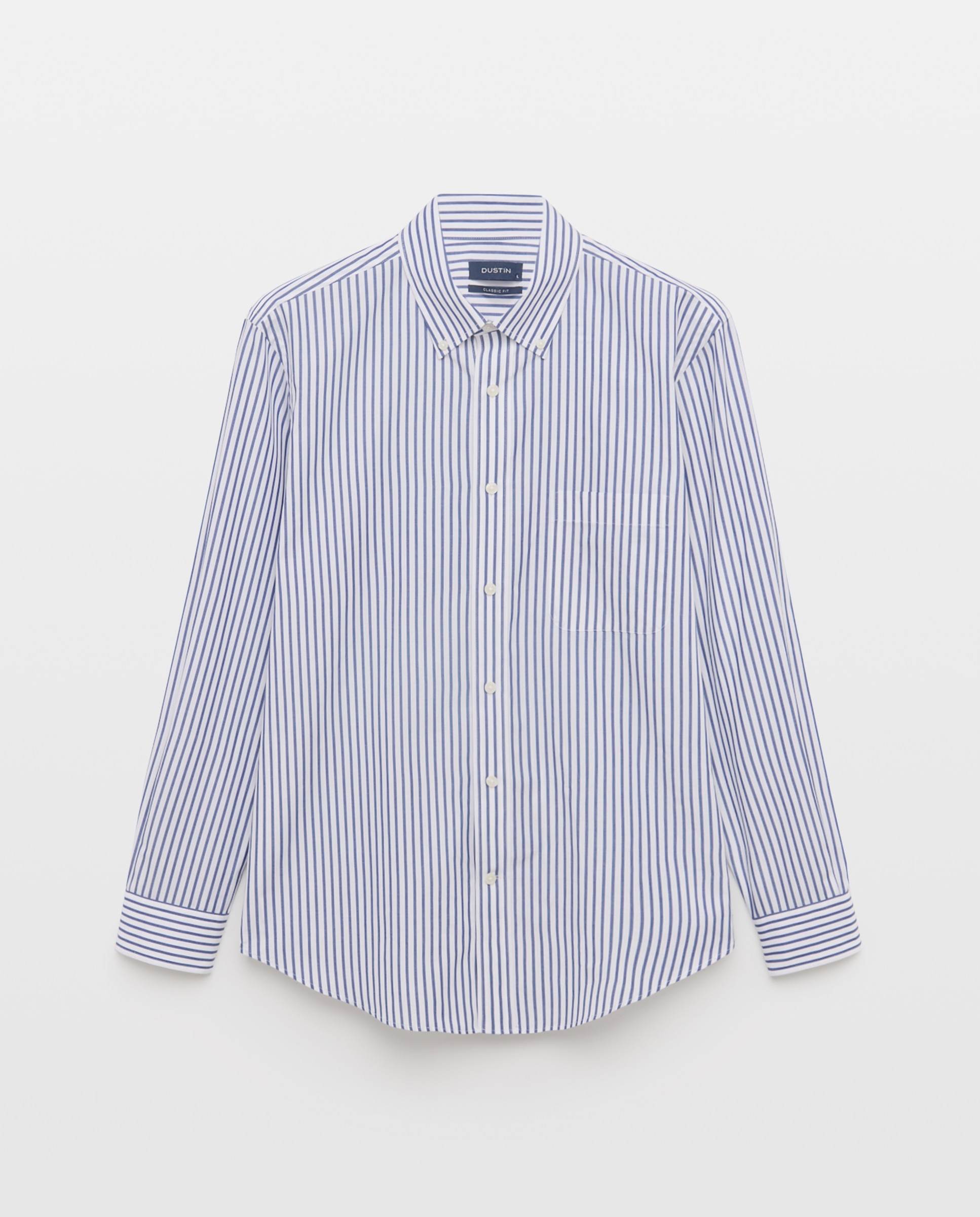 Camisa classic fit popelín algodón cuadros rayas hombre - Dustin - Marino Marino-4