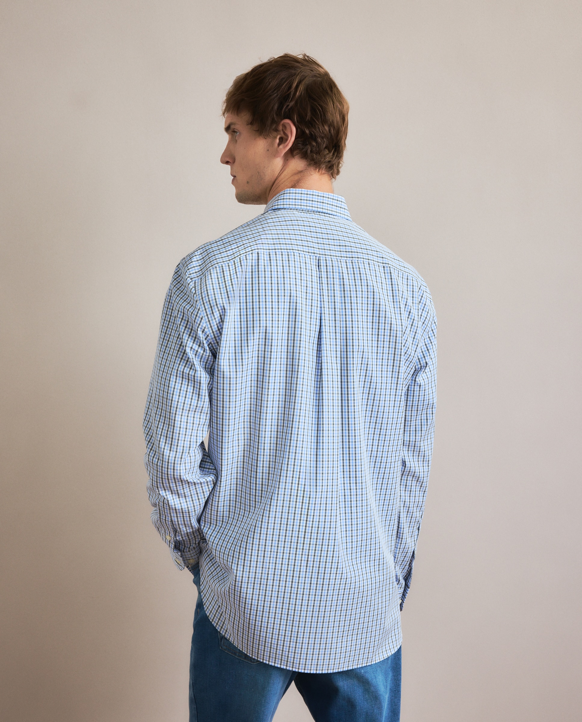 Camisa Casual de Manga Comprida Verde-4