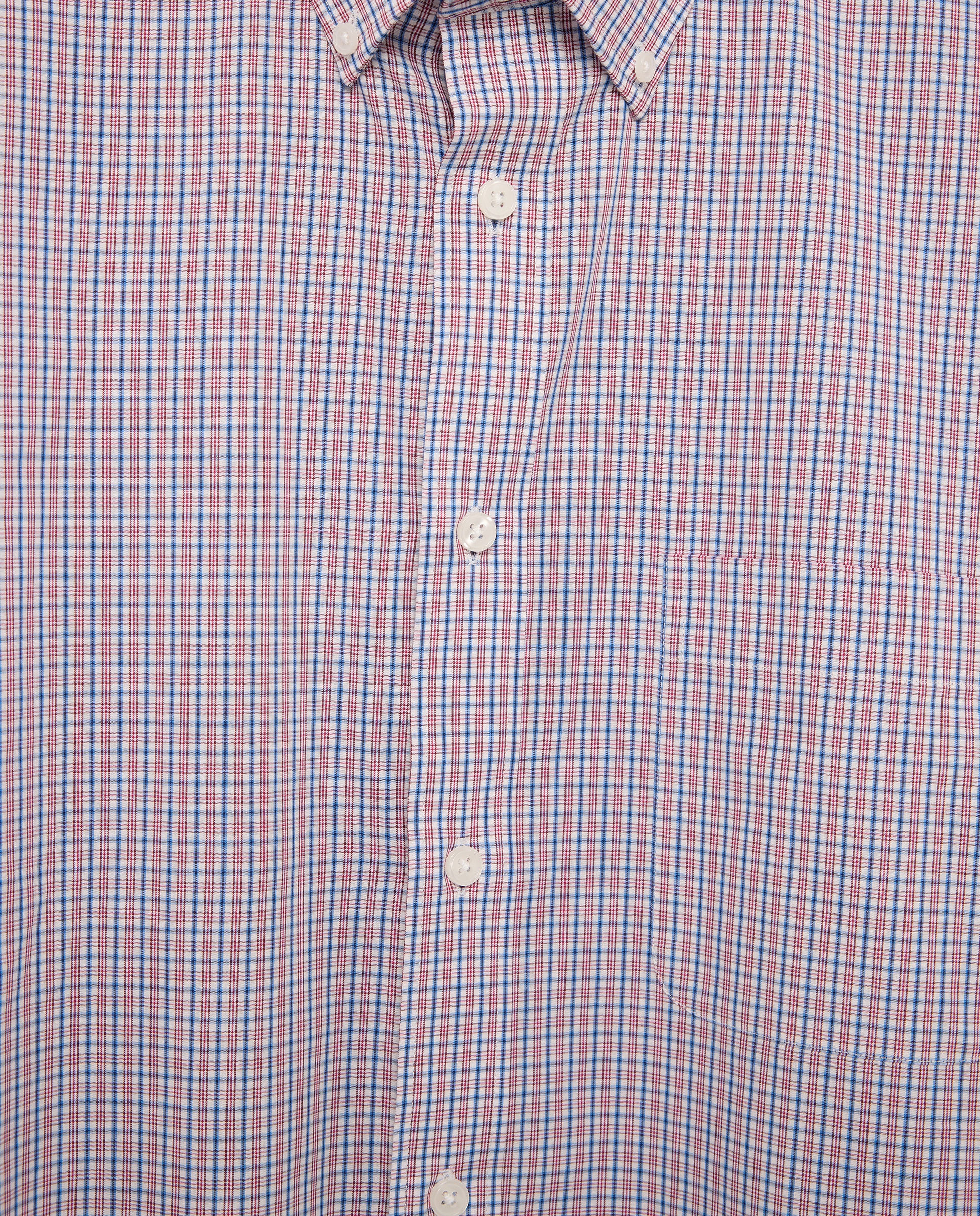Camisa classic fit de cuadros con perfilería roja de algodón stretch de hombre - Dustin - Rojo Rojo-5