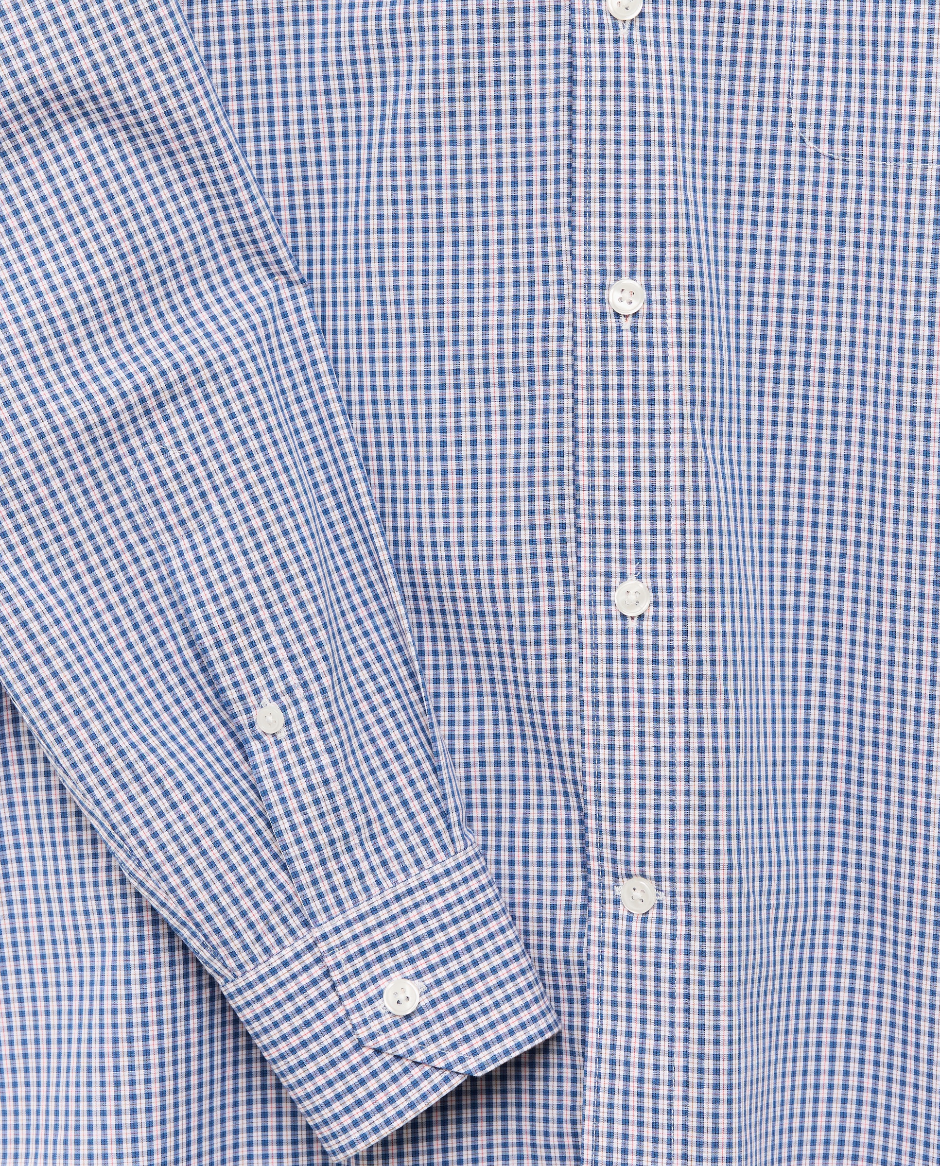 Camisa classic fit de cuadros de algodón stretch de hombre - Dustin - Azul Azul-5