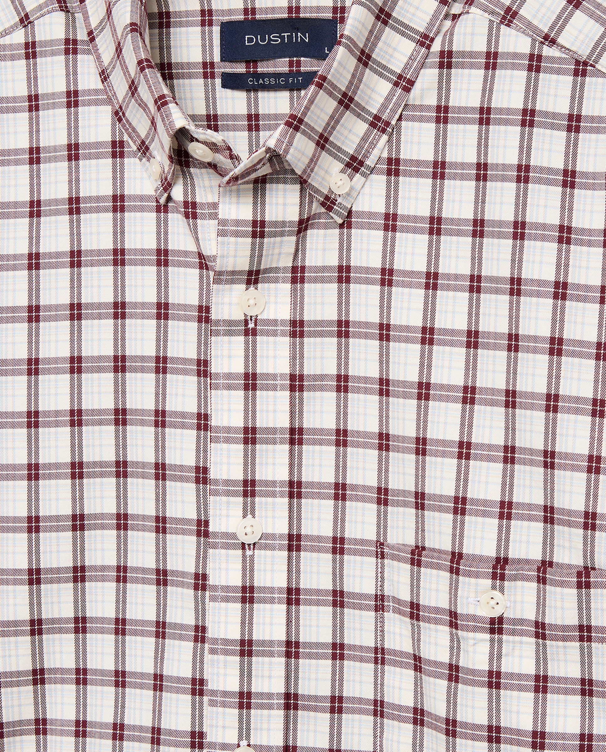 Camisa classic fit de twill de algodón stretch con cuadro de colección de hombre - Dustin - Burdeos Burdeos-5