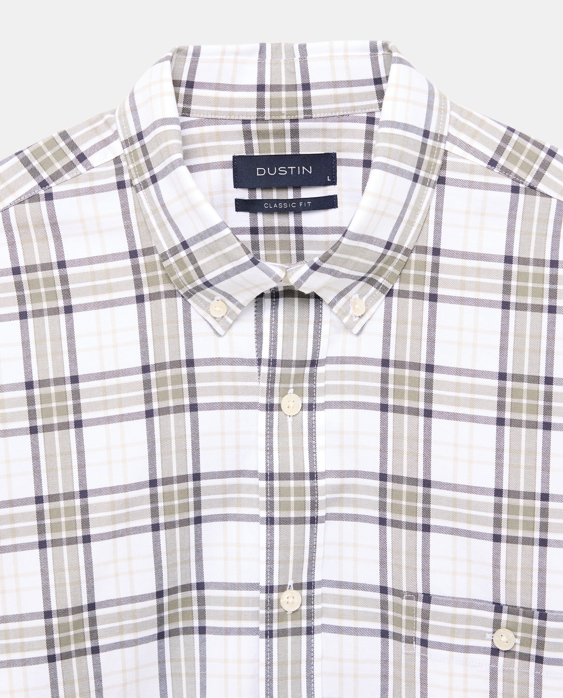 Camisa de hombre en twill stretch con cuadro madrás - Dustin - Verde Verde-5