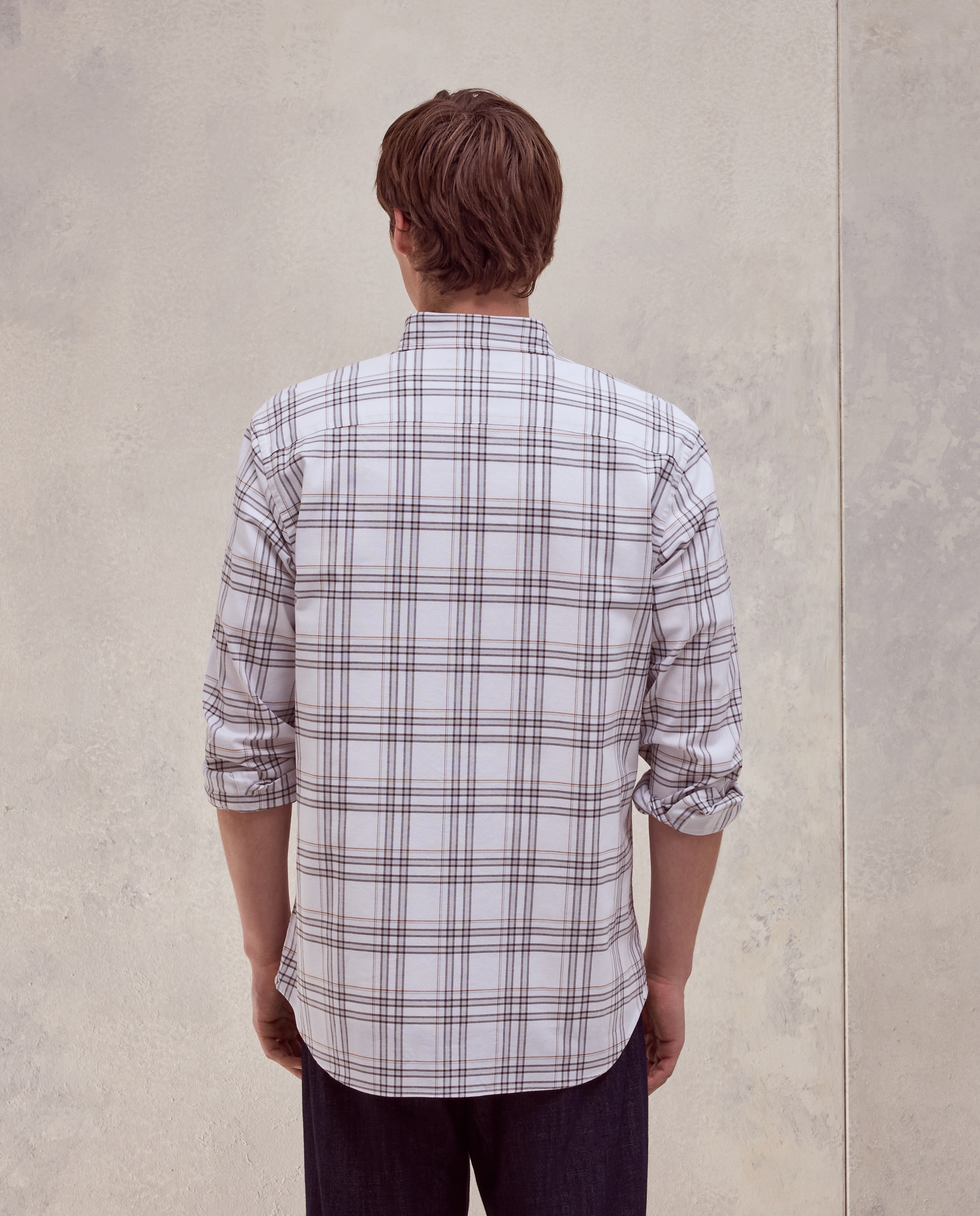 Camisa regular fit de oxford stretch de cuadros de colección de hombre - Dustin - Verde Verde-3