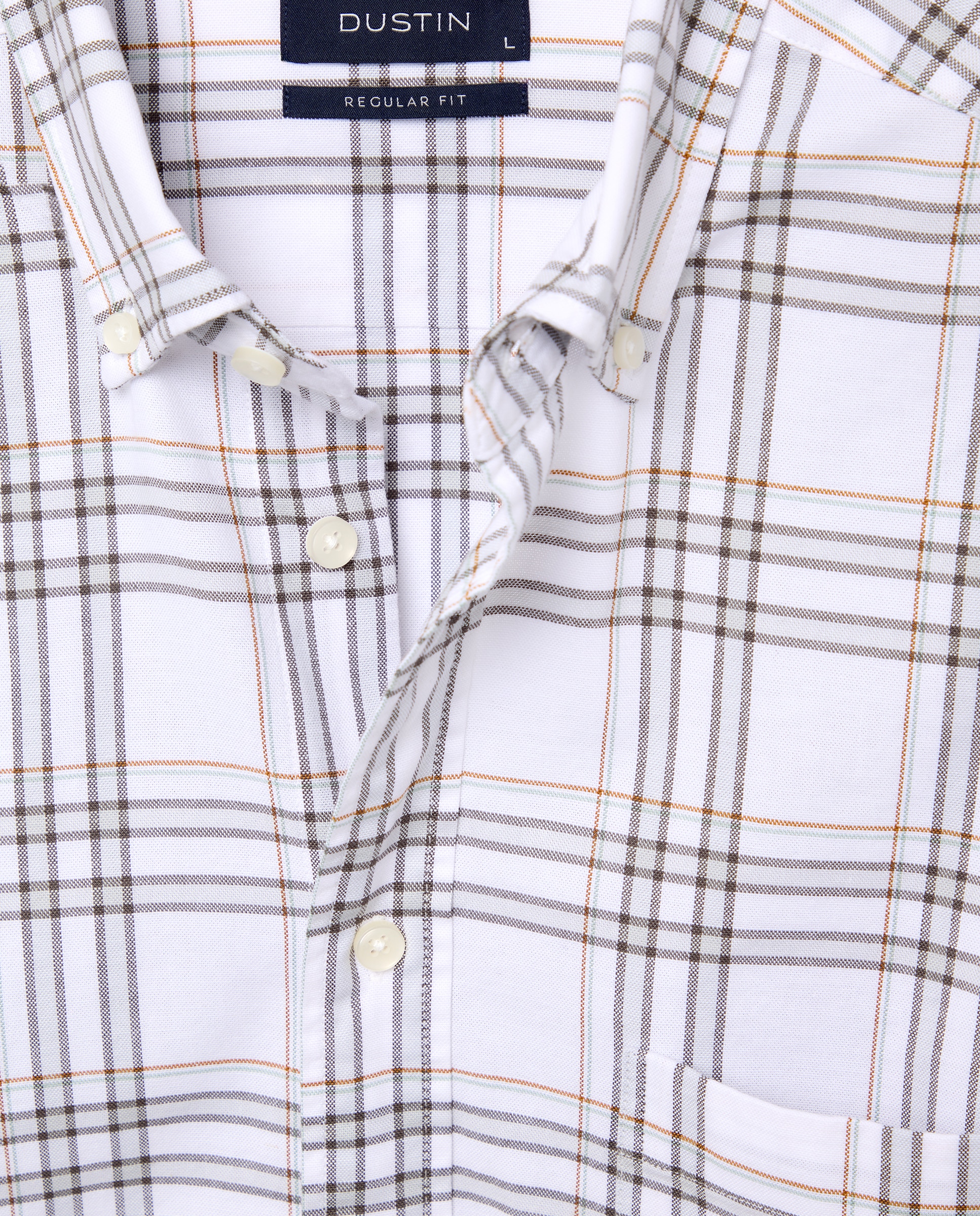 Camisa Oxford Elástica aos Quadrados Regular Fit Verde-2