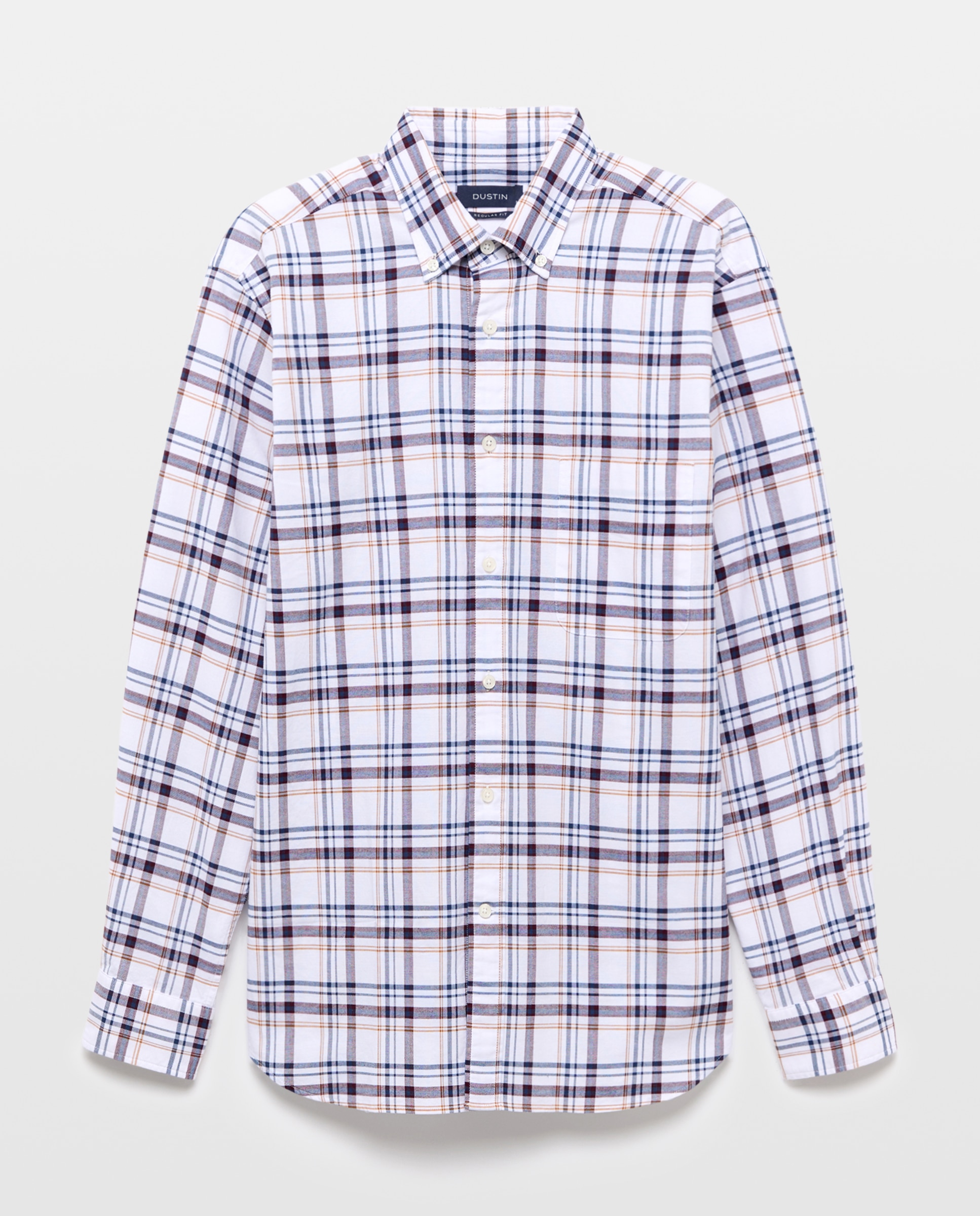 Camisa regular fit de oxford stretch de cuadros de colección de hombre - Dustin - Burdeos Burdeos-4