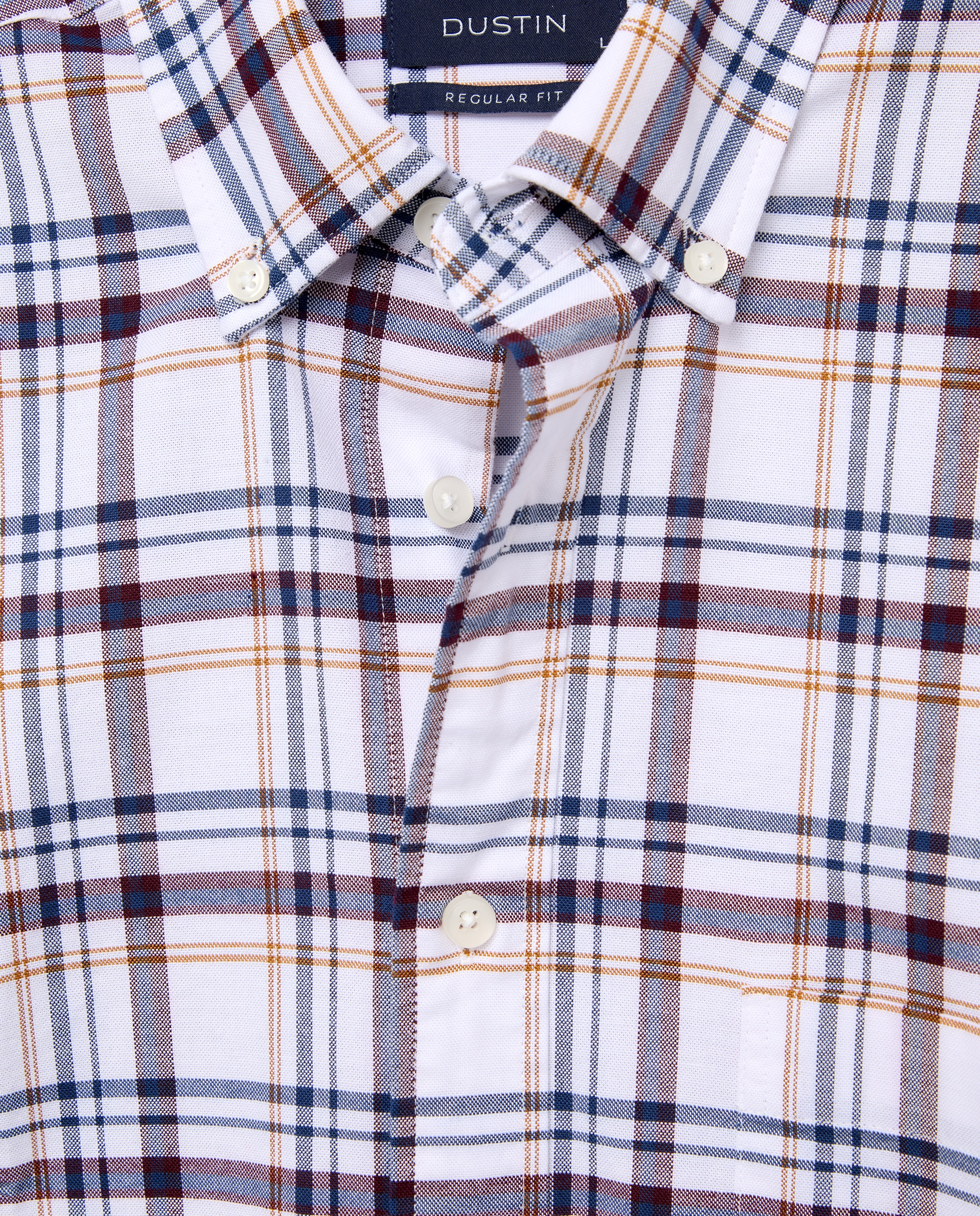 Camisa regular fit de oxford stretch de cuadros de colección de hombre - Dustin - Burdeos Burdeos-5