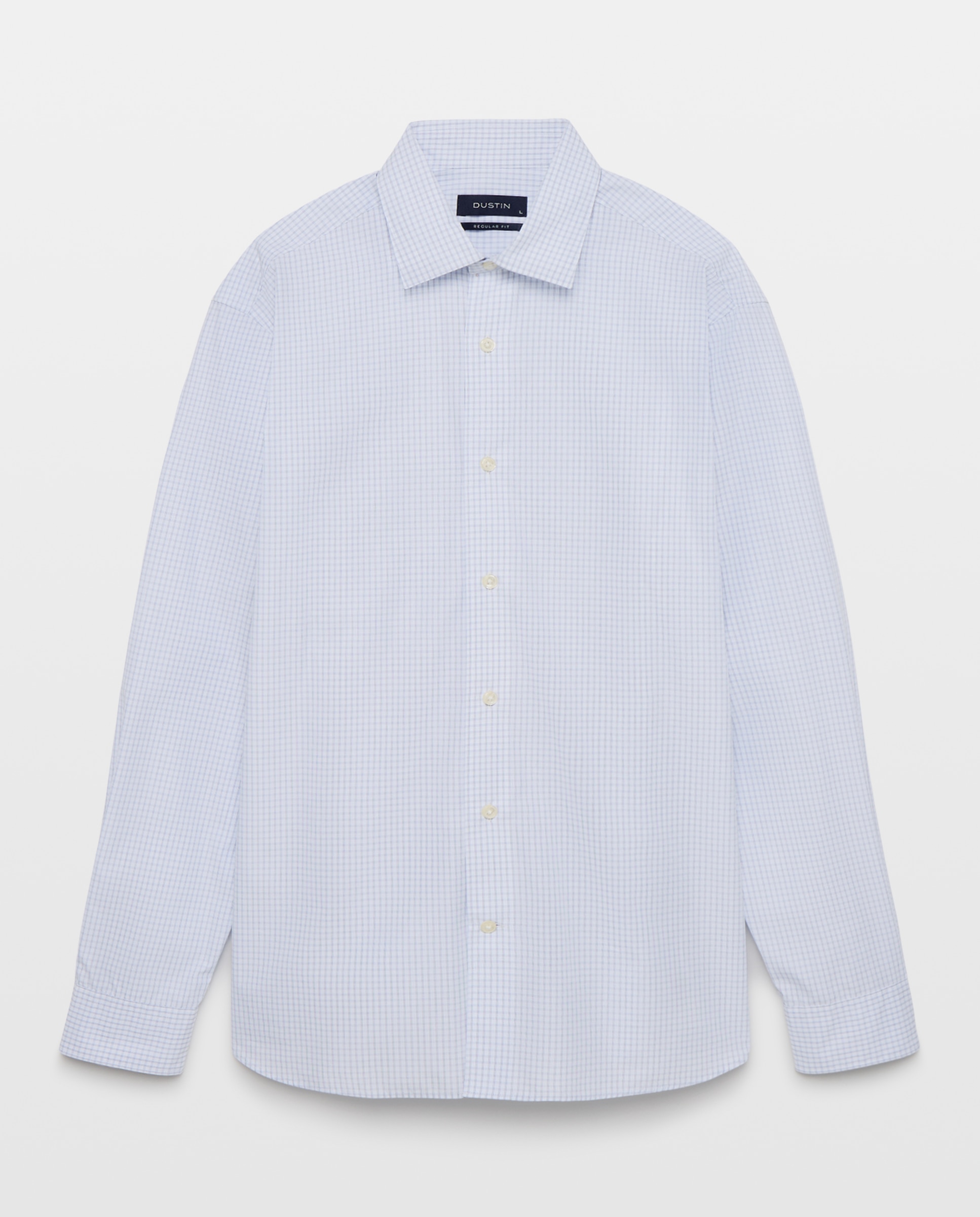 Camisa classic fit semi vestir de cuadros de tacto suave de hombre - Dustin - Blanco Blanco-4