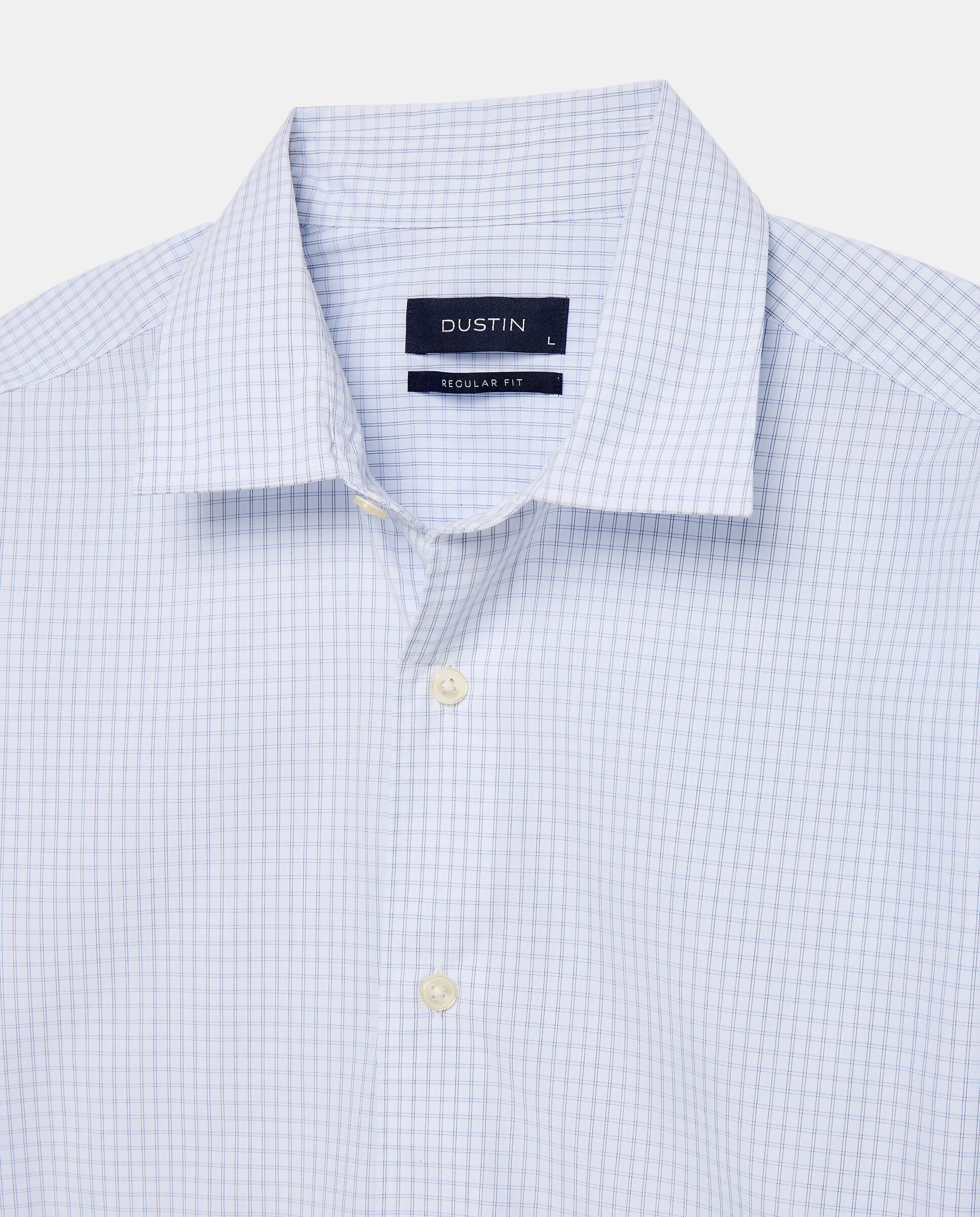 Camisa classic fit semi vestir de cuadros de tacto suave de hombre - Dustin - Blanco Blanco-5