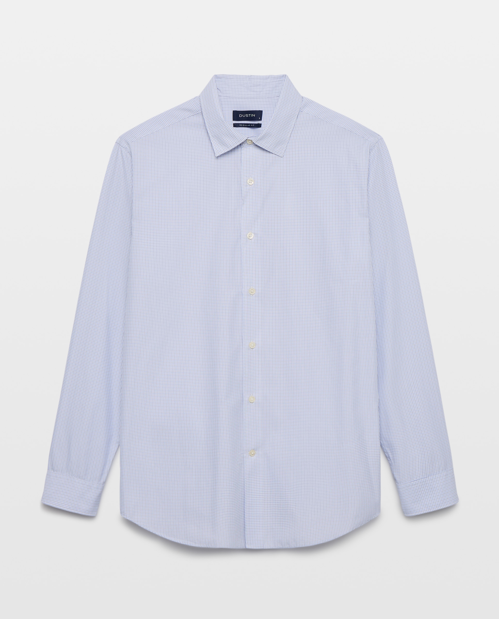 Camisa classic fit semi vestir de cuadros de tacto suave de hombre - Dustin - Blanco Blanco-4