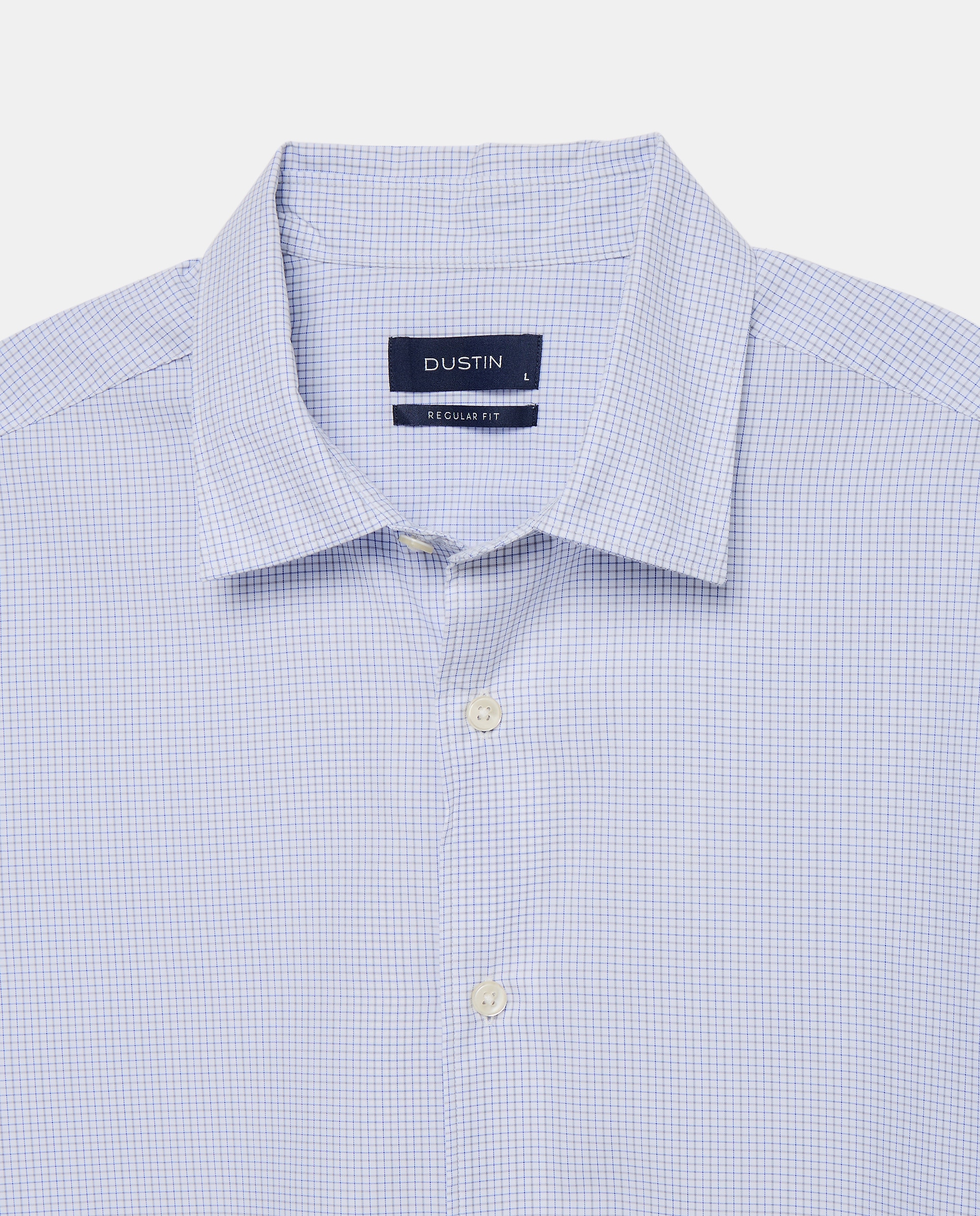 Camisa classic fit semi vestir de cuadros de tacto suave de hombre - Dustin - Blanco Blanco-5